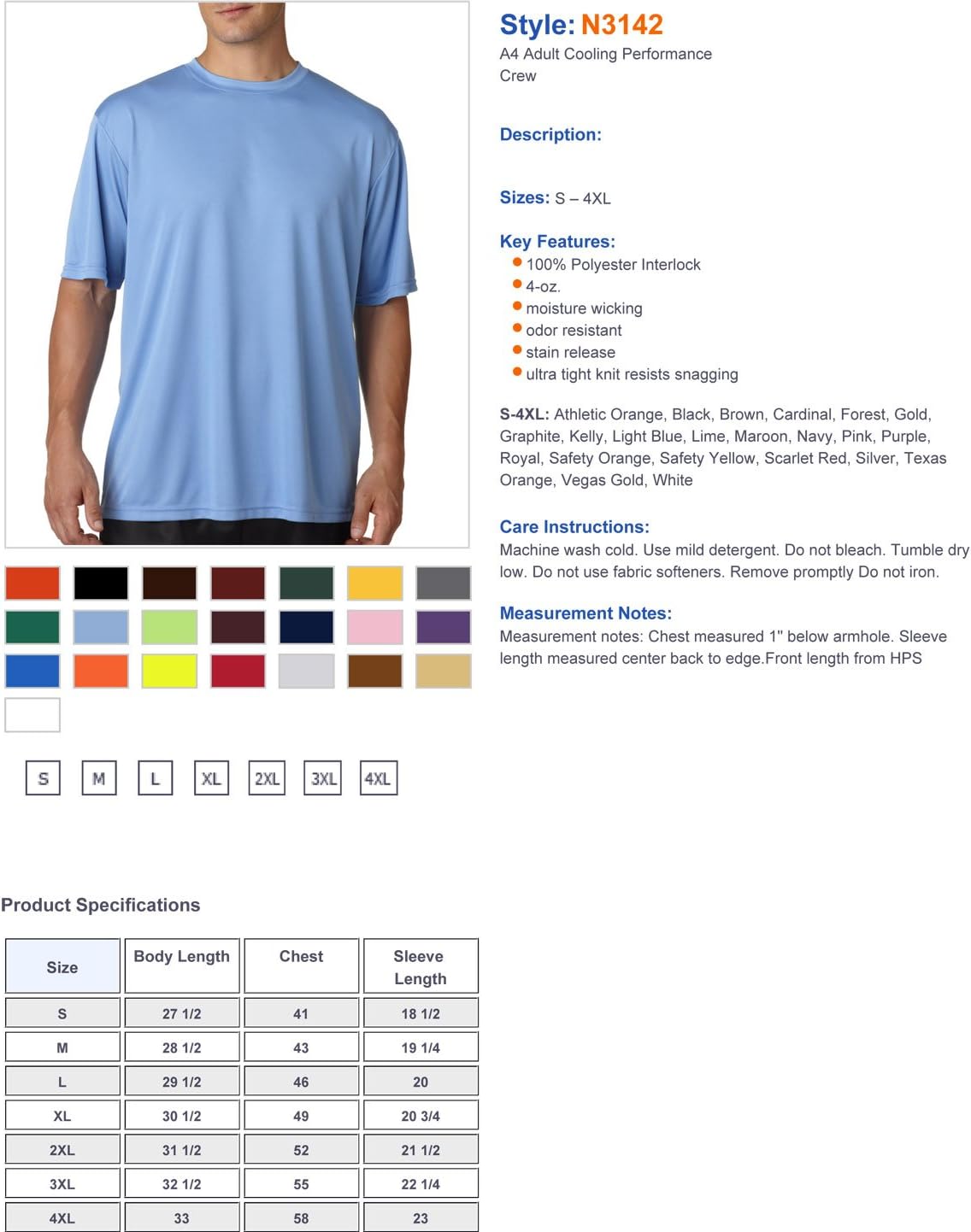 A4 Men's Cooling Performance Crew Short Sleeve Tee