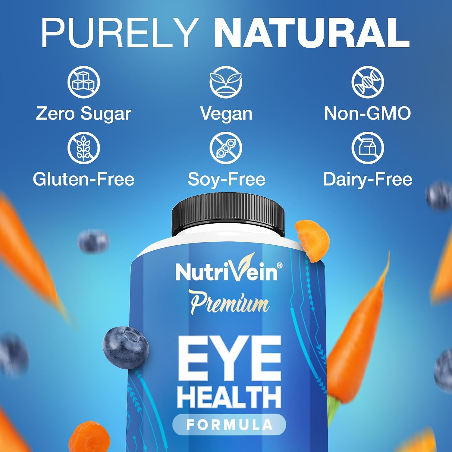 Nutrivein Lutein & Zeaxanthin Eye Vitamins with Eyebright - 60 Capsules