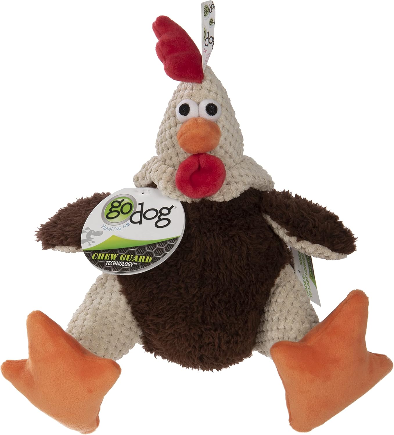 goDog Checkers Just for Me Skinny Cow Squeaky Plush Dog Toy, Chew Guard Technology - White, Mini