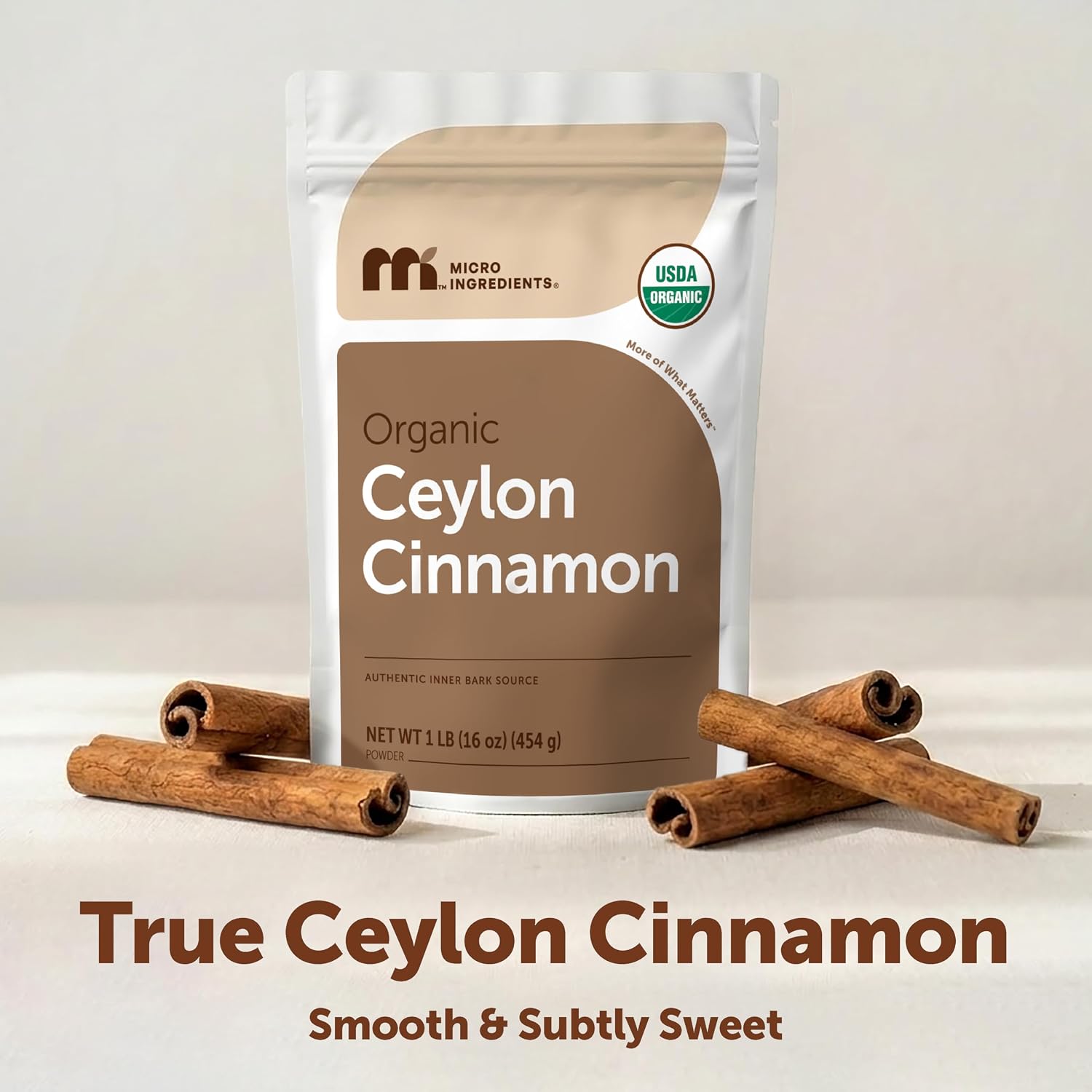 Micro Ingredients Organic Ceylon Cinnamon Powder, 2 lb Sri Lanka Source | True Cinnamon for Spice & Seasoning | Great for Baking, Cooking, & Drinks | Additive Free, Non-GMO