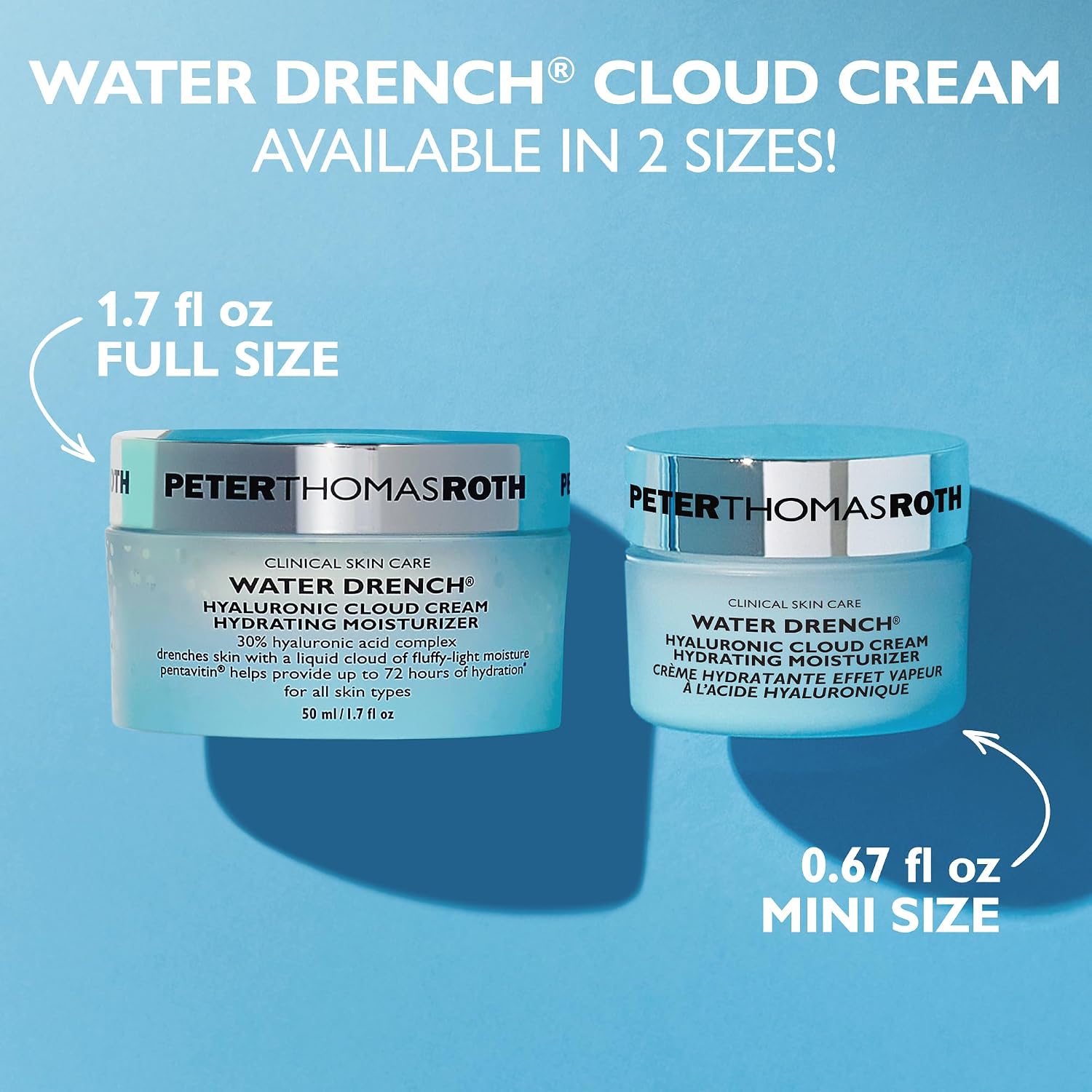 Peter Thomas Roth | Water Drench® Hyaluronic Cloud Cream Hydrating Refillable Moisturizer | Hyaluronic Acid Cream For All Skin Types, Line-Smoothing, Fragrance-Free