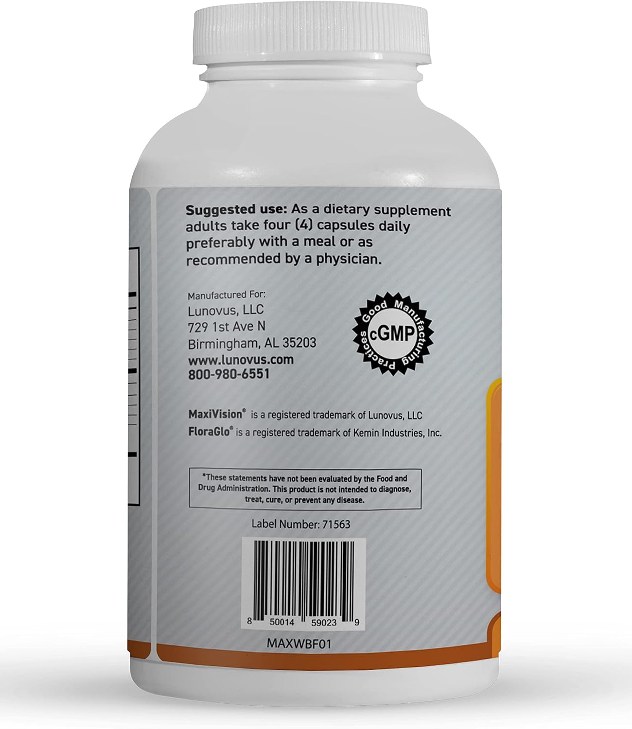 MaxiVision® AREDS 2 Whole Body Formula - AREDS 2 Eye Vitamins w/Lutein and Zeaxanthin - for Macular Support - Eye Supplements for Eye Strain - 120