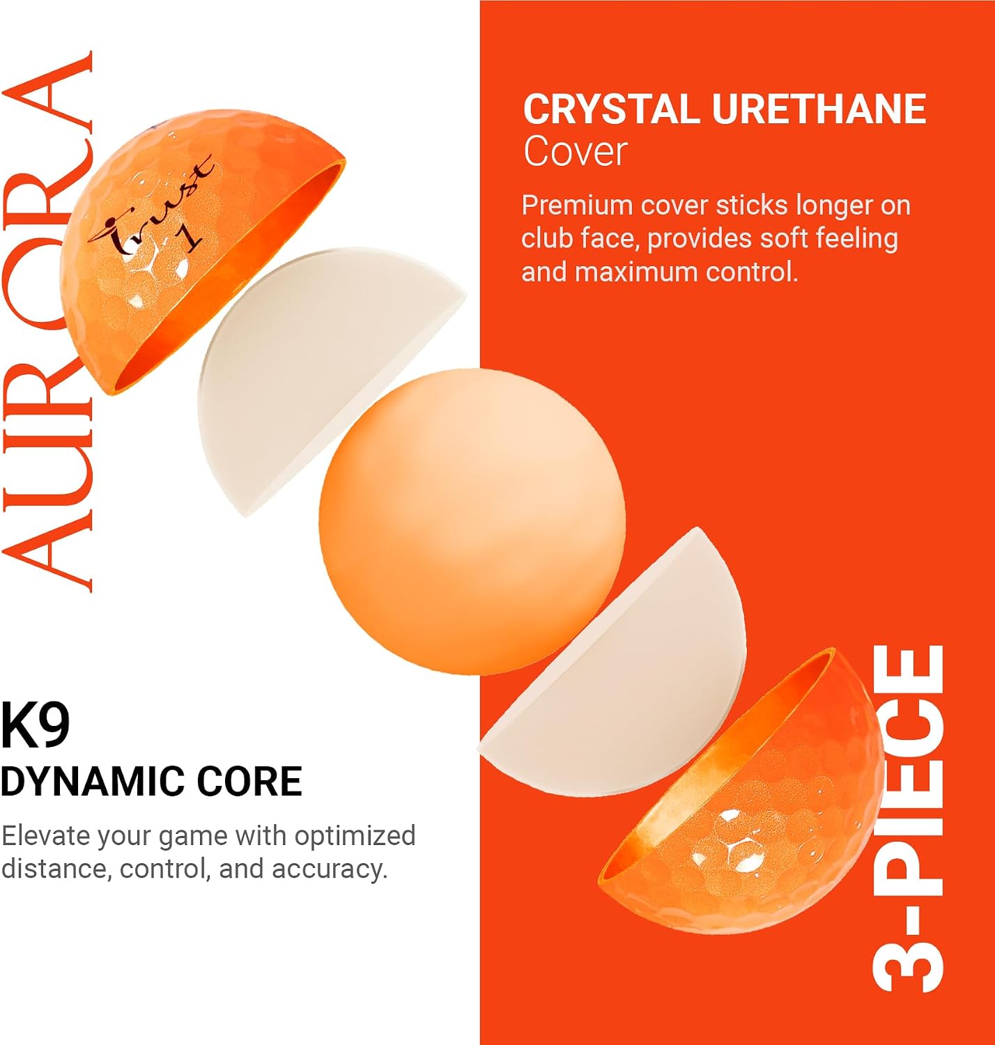 Trust Golf Balls - Aurora & Rosa Crystal Urethane Series | Eye-Catching & Easy to Spot | Maximum Distance, Soft Feel, Straight Flight