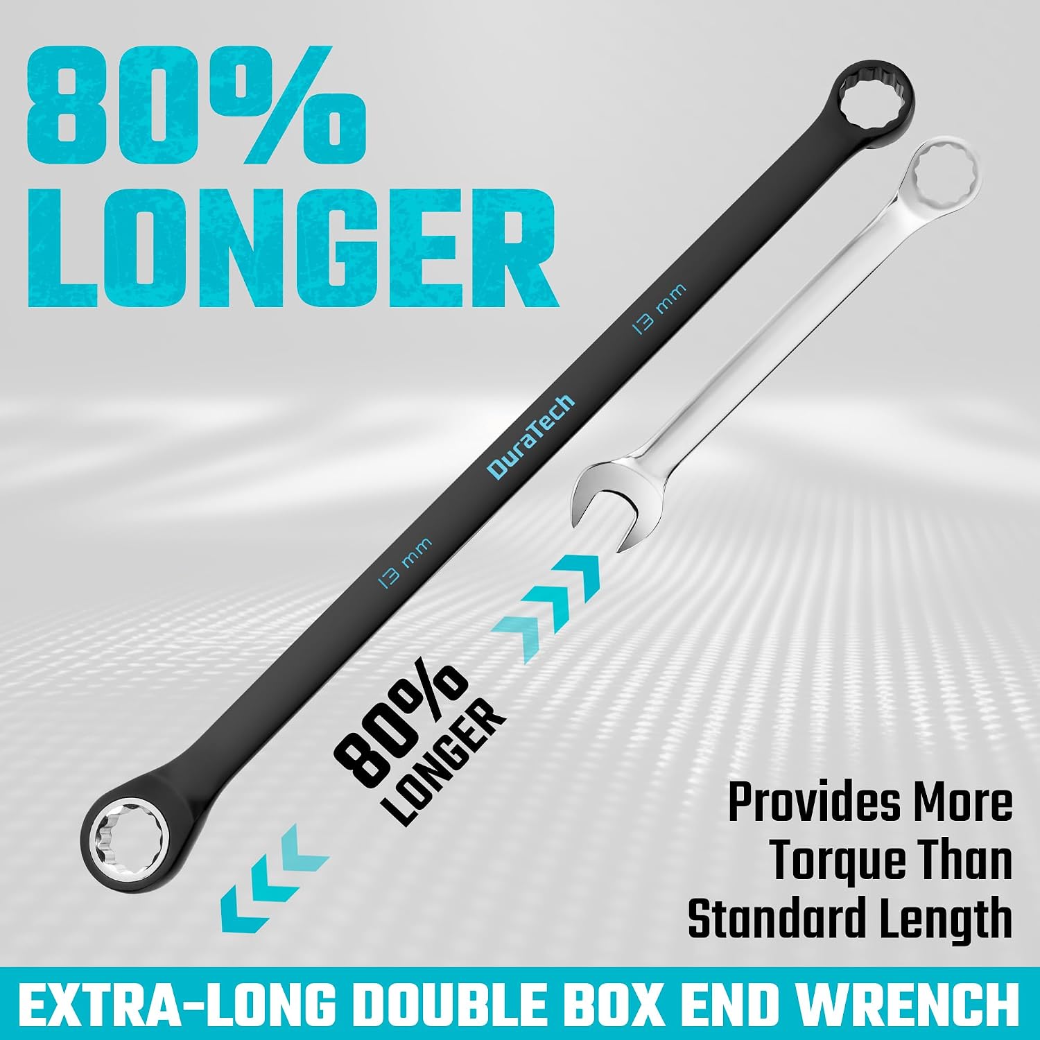 DURATECH Extra Long Ratcheting Wrench Set, Double Box End, Metric, 9-Piece
