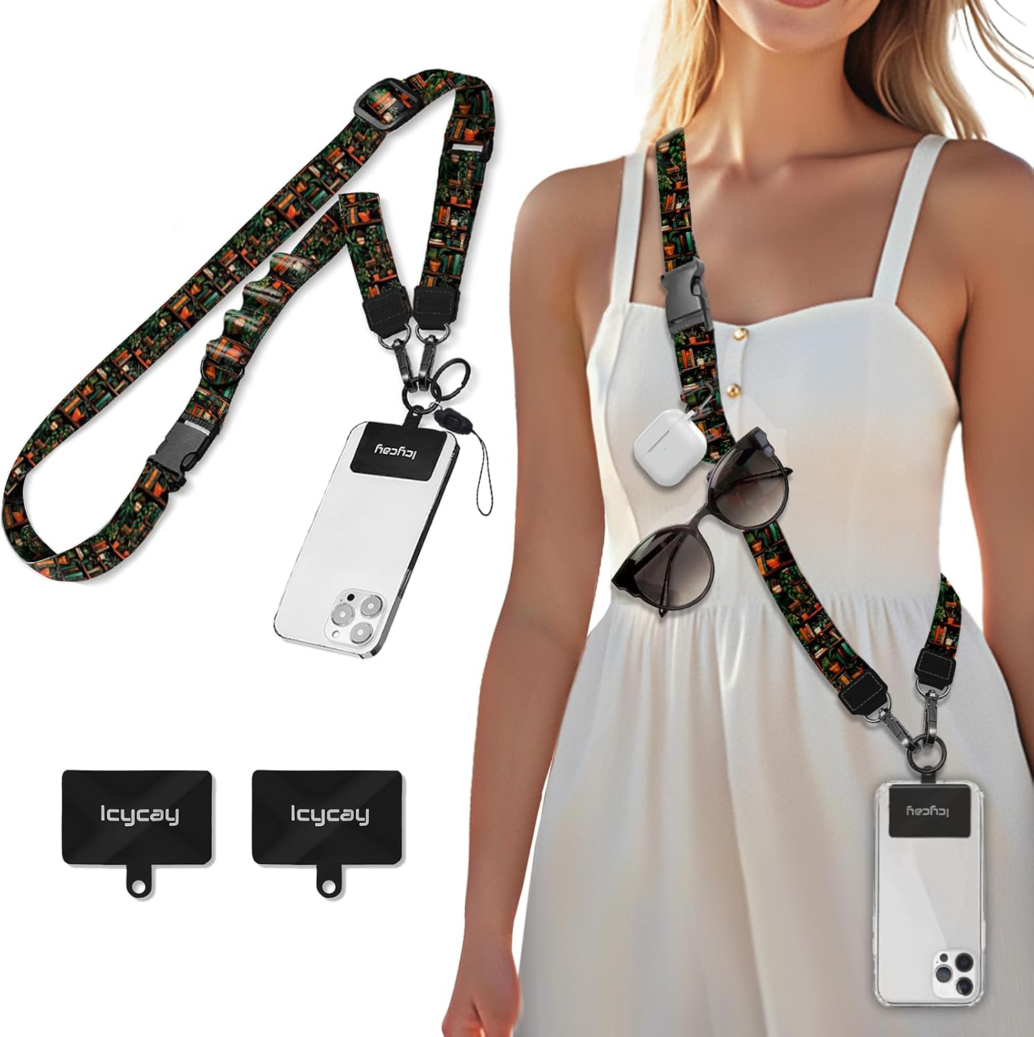 Icycay Phone Lanyard Crossbody Strap Neck Adjustable Teacher Women Cat