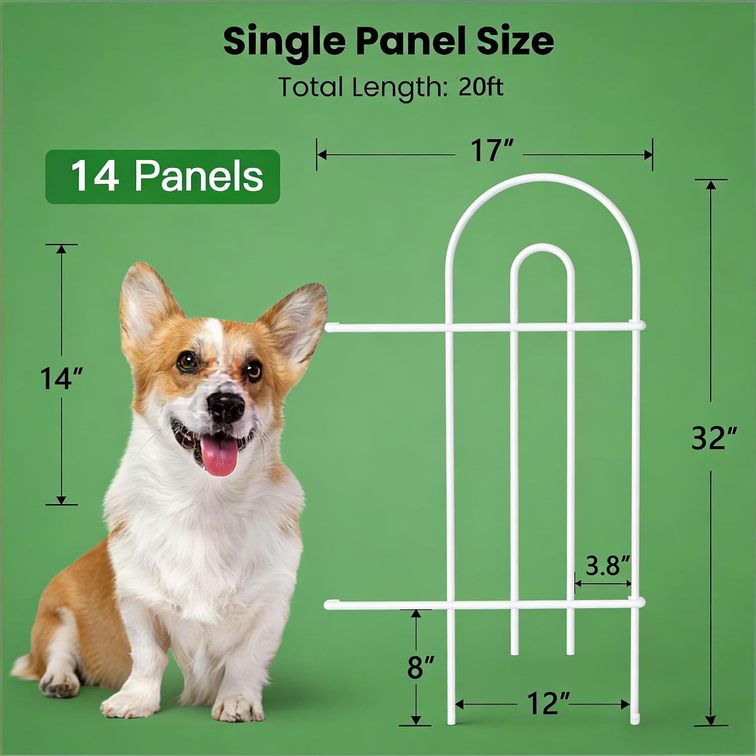 AMAGABELI 10 Panels 17in(H)×10ft(L) Decorative Garden Fences and Borders for Dogs No Dig Rustproof Metal Fence Panels Garden Edging Border Animal Barrier Fencing for Flower Beds Yard Patio Decor Black