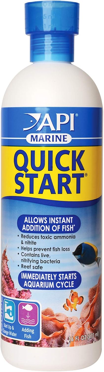 API MARINE QUICK START Saltwater And Reef Aquarium Nitrifying Bacillus 16-Ounce Bottle