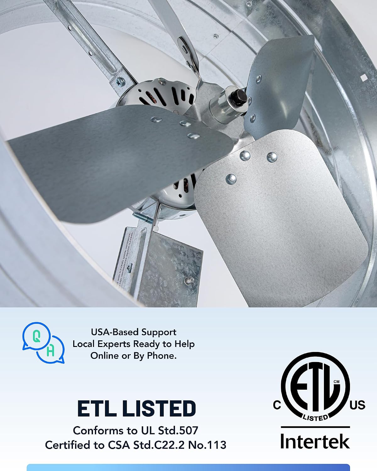 iLiving ILG8G14-12T Automatic Gable Mount Attic Ventilator Fan with Adjustable Thermostat, 2.85 Amp, 2339 CFM, Single-Speed | Automatic