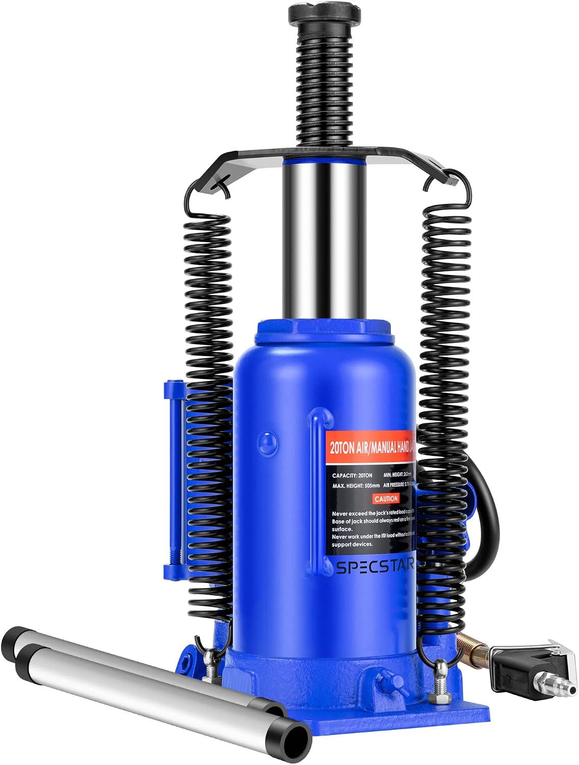 SPECSTAR Pneumatic Air Hydraulic Bottle Jack with Manual Hand Pump 20 Ton