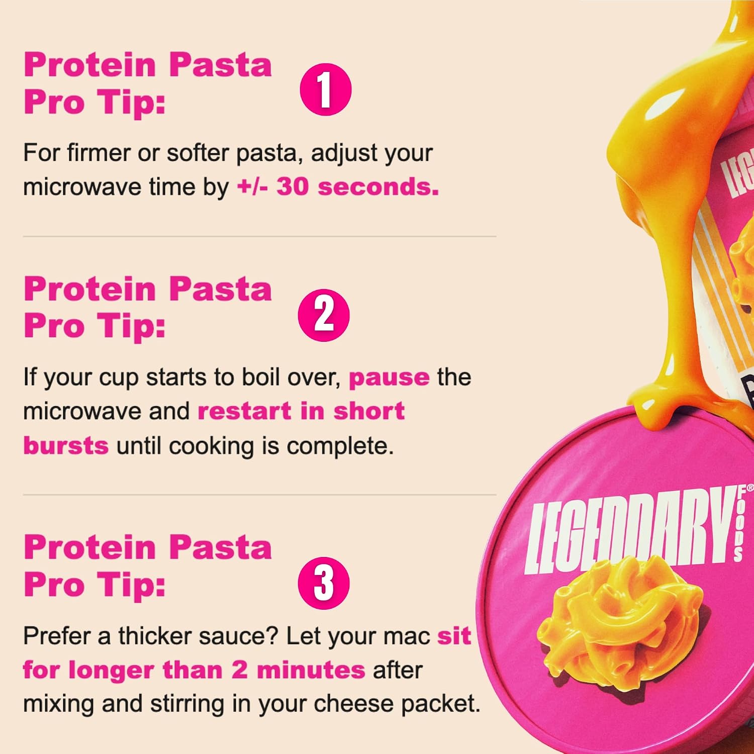 Legendary Foods 48g Protein Pasta Gluten Free Garlic Parmesan Cup | 8g Net Carbs, High Fiber Keto Pasta, Instant Protein Lunch - Low Carb Diet, Microwave Pasta Cups, Post workout Quick Meal