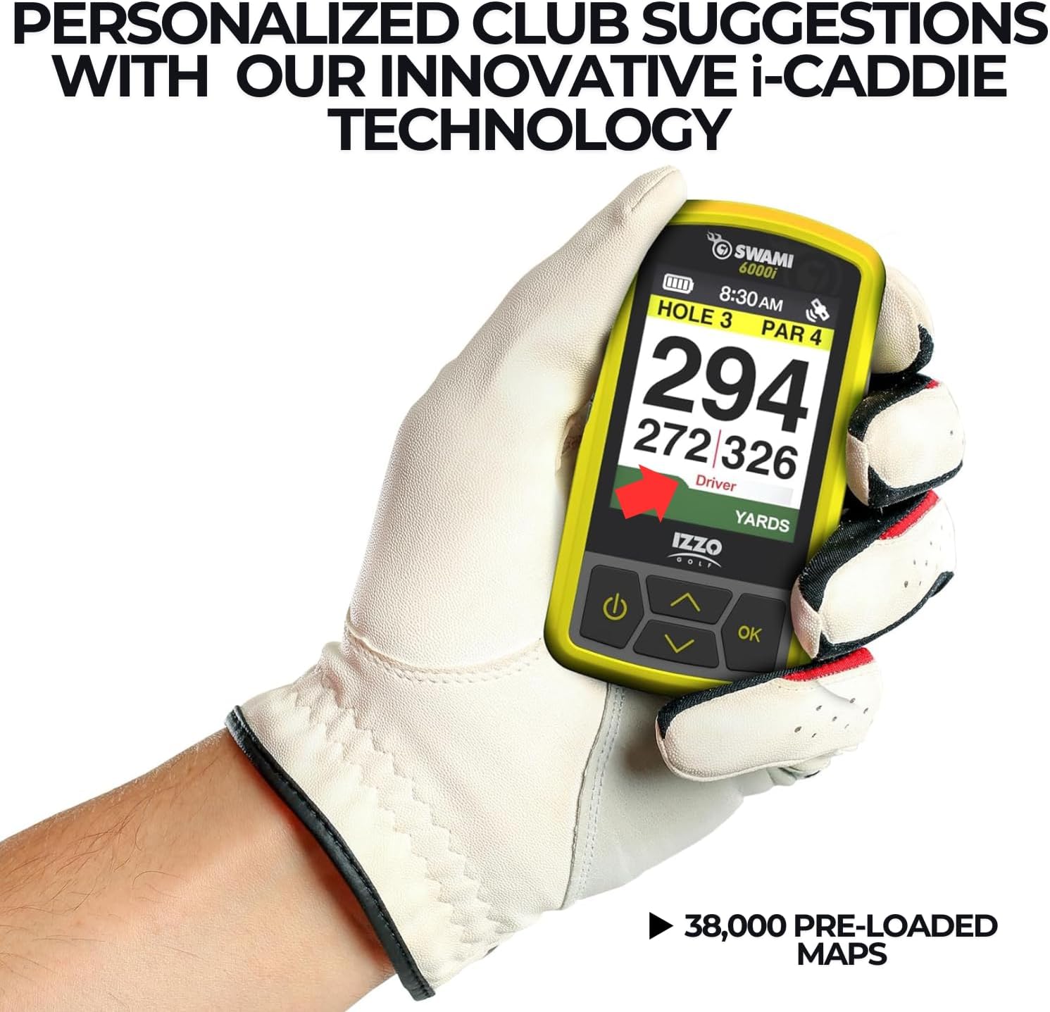 Izzo Swami 6000 Handheld Golf GPS Water-Resistant Color Display With 38, 000 Course Maps & Scorekeeper Model may vary | 38, 000 course maps