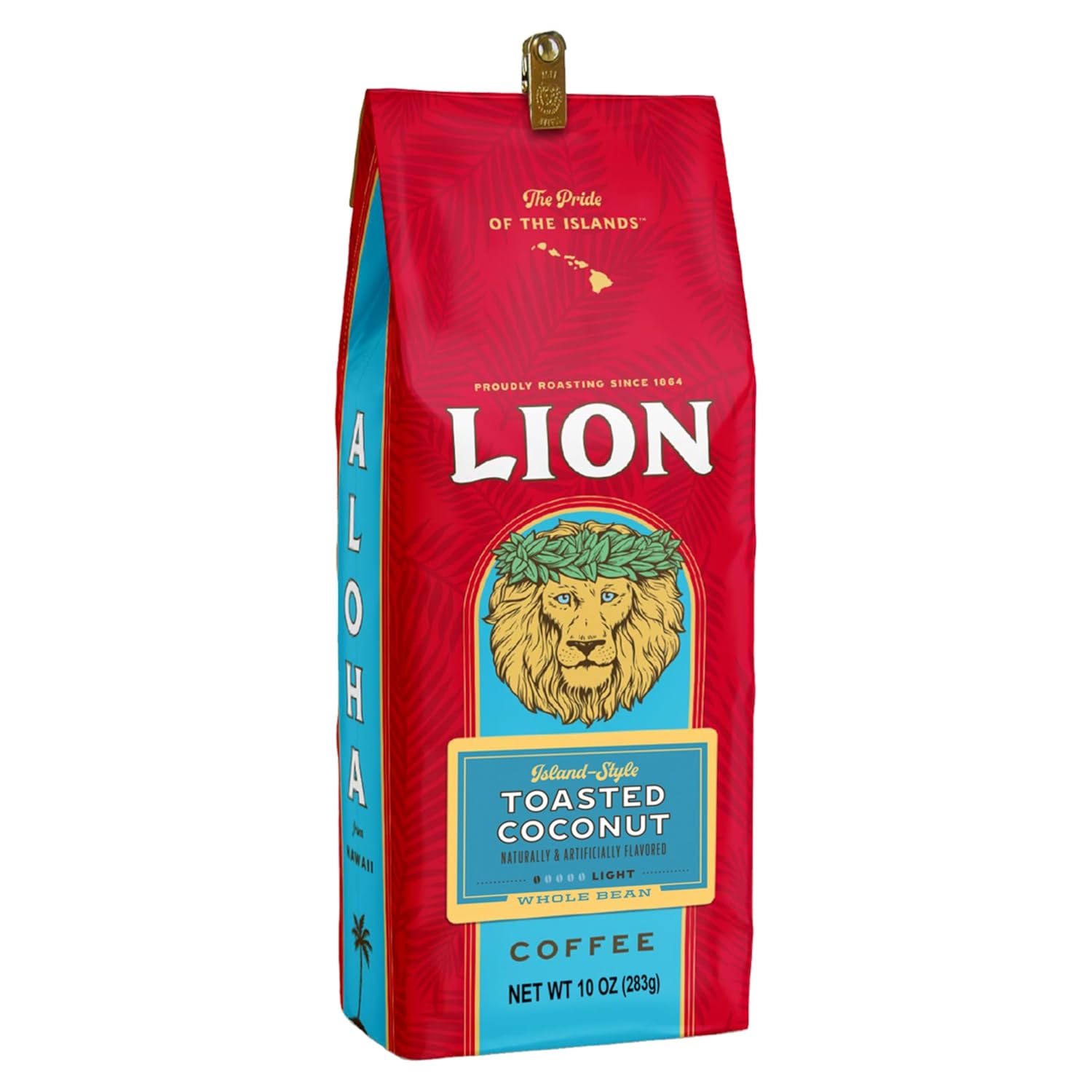 Lion Coffee 24K Gold Roast 100% Kona Whole Bean Coffee, Medium-Light Roast, A Taste of Aloha - 7 Ounce Bag