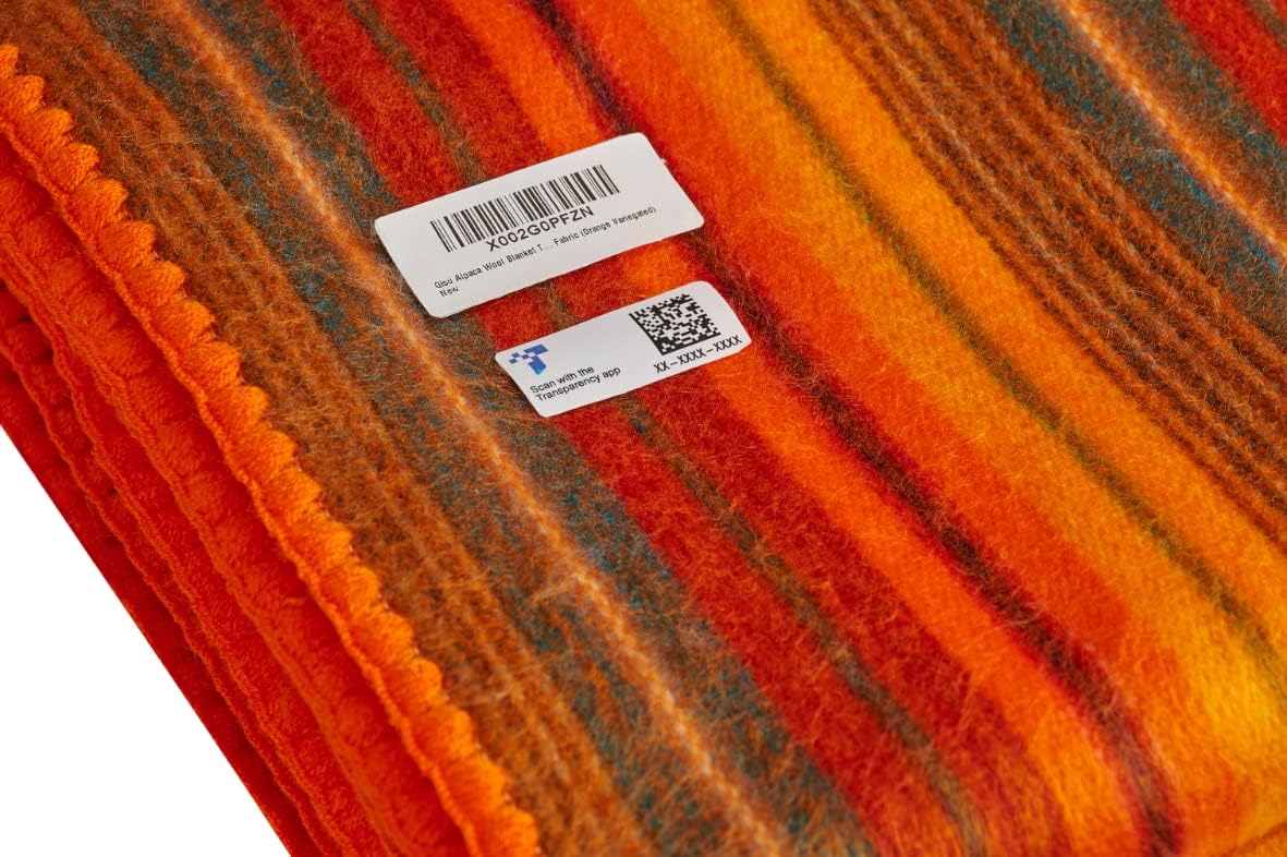 QISU Alpaca Wool Blanket Throw | Large, Beautiful, Warm, Variegated | 85 x 65 inches | Ultra-Soft, Hypoallergenic and Breathable | Non-Itchy or Scratchy Fabric (Green Variegated)
