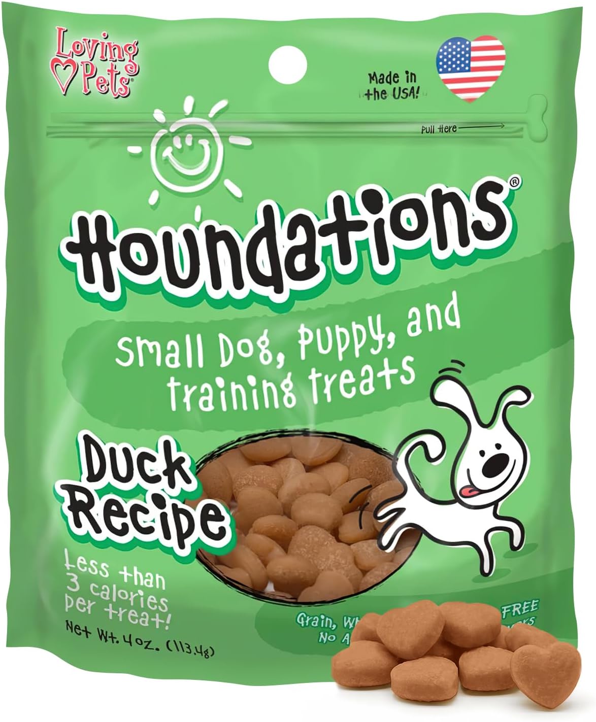 Loving Pets Houndations Chicken Dog Training Treats | All Natural | 2.6 Calories Per Treat | Grain-Free, Wheat-Free, Gluten-Free & Corn-Free | for Small Dogs & Puppies, 4 oz
