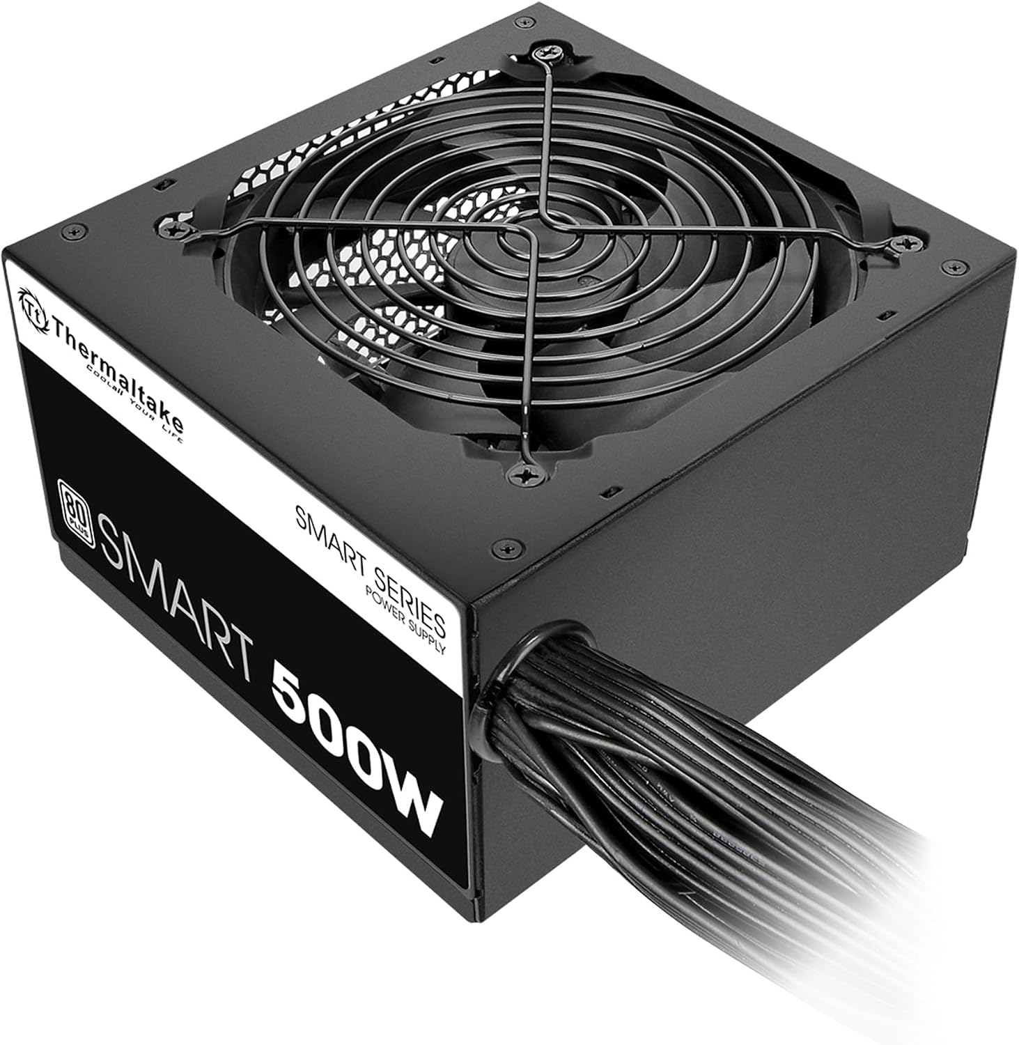 Thermaltake Smart 500W 80+ White Certified PSU, Continuous Power with 120mm Ultra Quiet Cooling Fan, ATX 12V V2.3/EPS 12V Active PFC Power Supply PS-SPD-0500NPCWUS-W