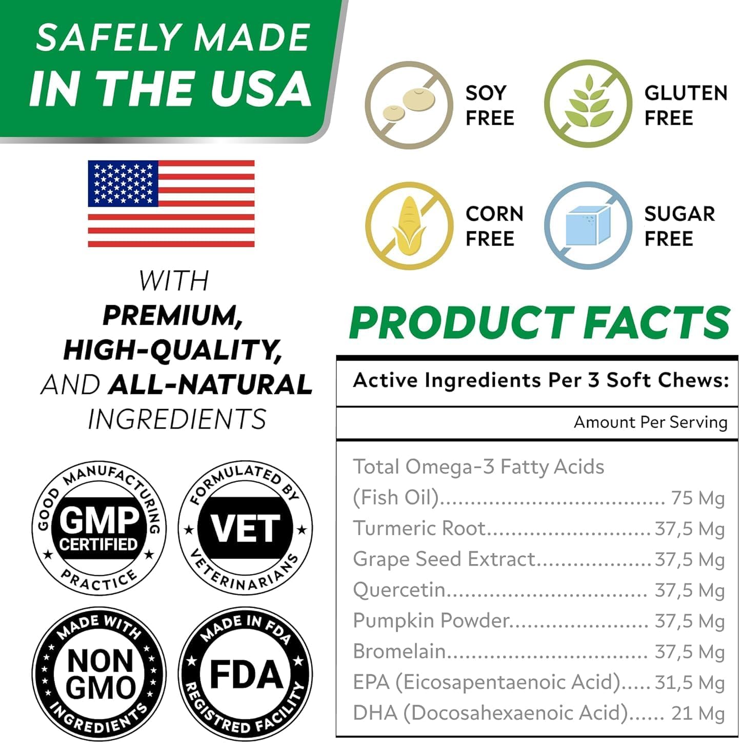 Dog Allergy & Itching Relief - Anti Itch, Skin&Coat Support Chews w/Omega 3