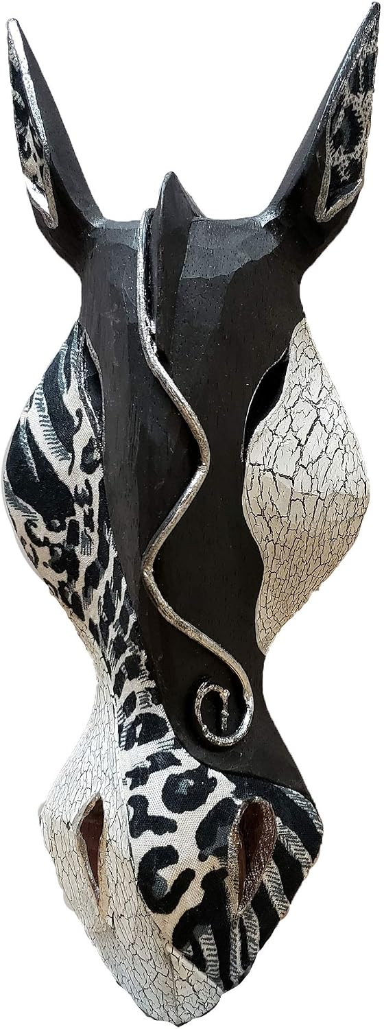 Giraffe Zebra Face Mask Wall Hanging Décor Hand Painted Patterns African Safari Style Decorative Accent Contemporary Variation An Awesome Gifting