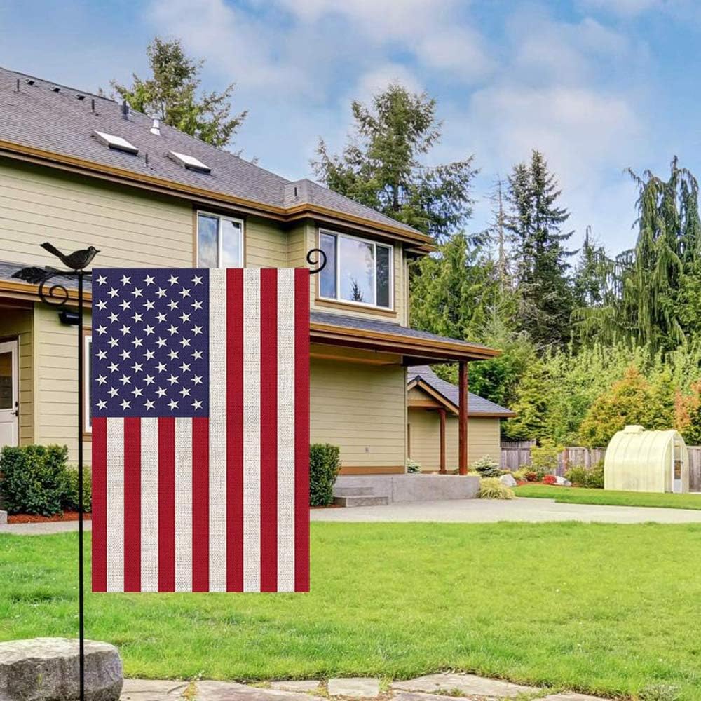 American Garden Flag USA Independent Day 4th of July Celebrate Burlap Double Sided Outdoor Yard Decorations 12.5 x 18 Inch