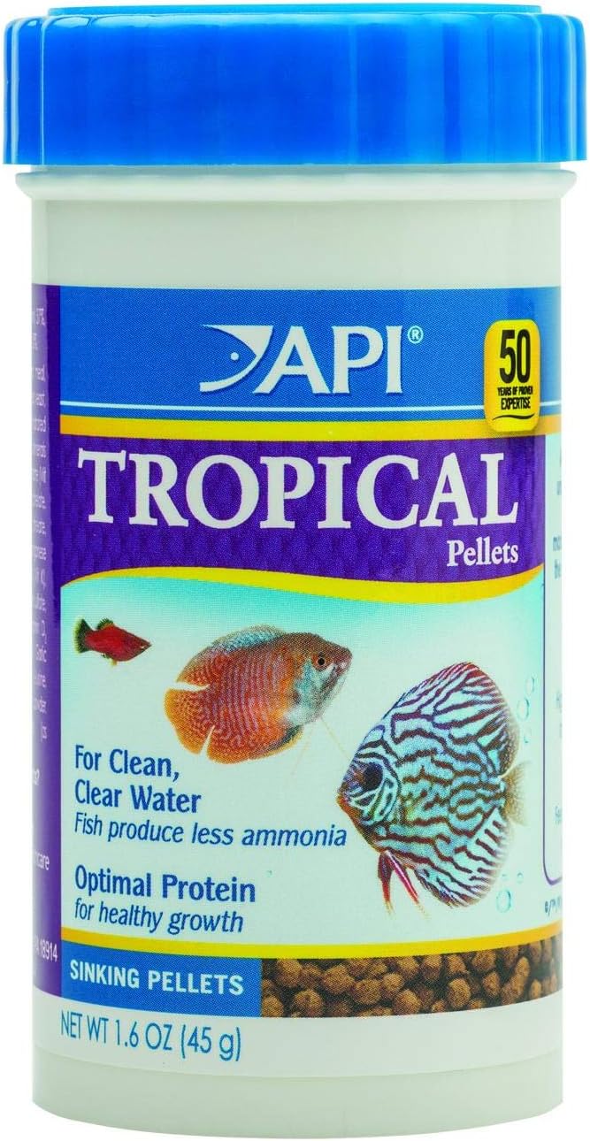 API BOTTOM FEEDER PELLETS WITH SQUID Fish Food 1.3-Ounce Container