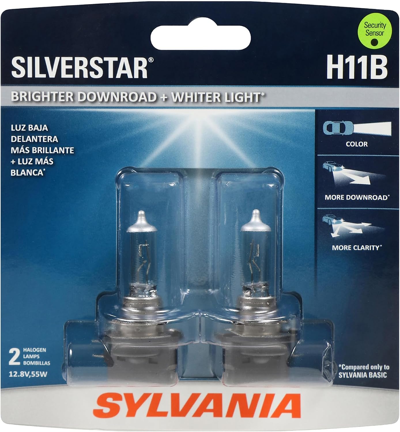 SYLVANIA - H11B SilverStar - High Performance Halogen Headlight Bulb, High Beam, Low Beam and Fog Replacement Bulb