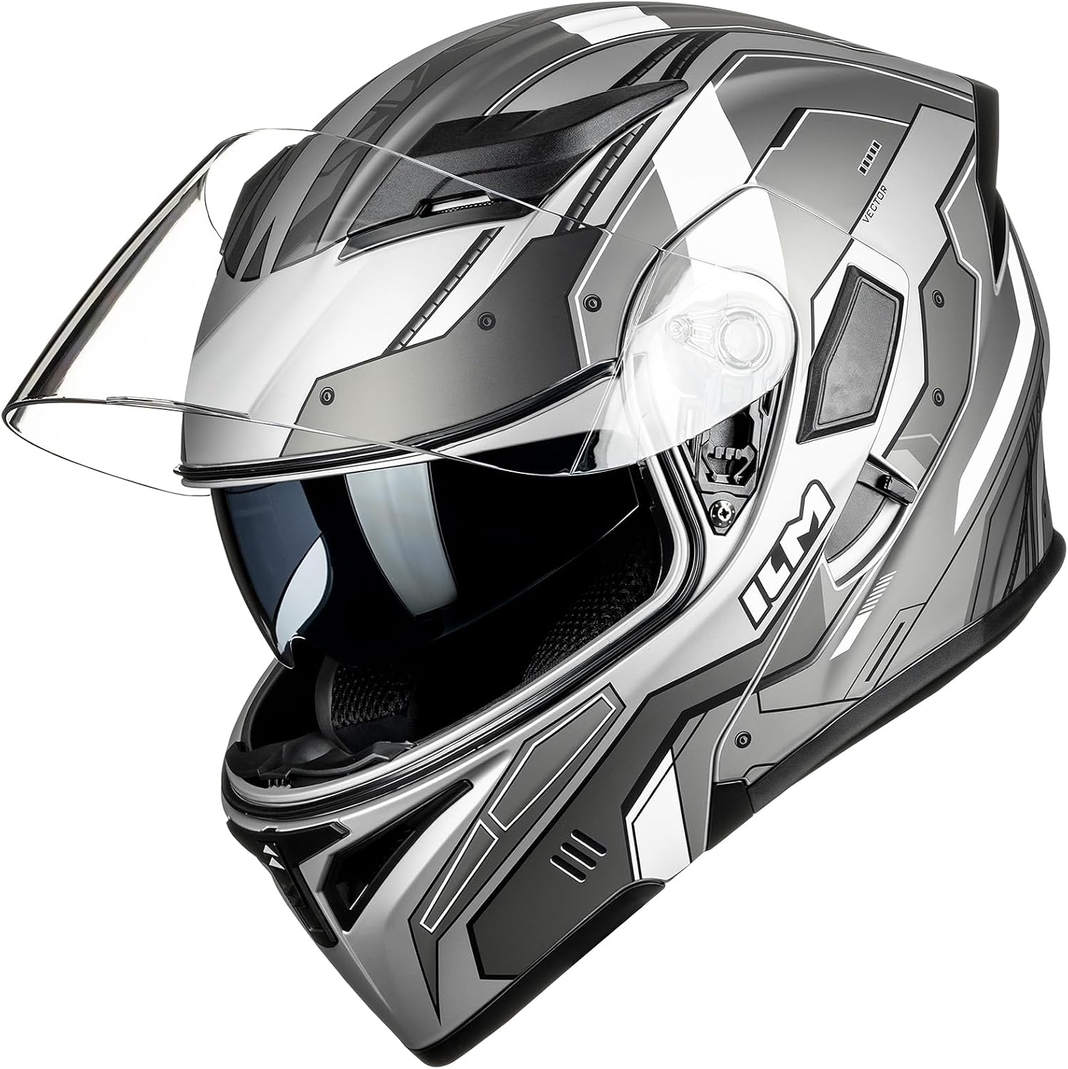 ILM Motorcycle Dual Visor Flip up Modular Full Face Helmet DOT Model 902/902L