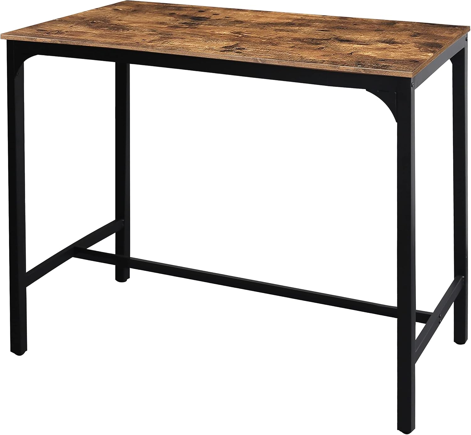 VEIKOU 47'' Industrial Bar Height Table, High Pub Table with Adjustable Legs and Sturdy Metal Frame, Rustic Brown