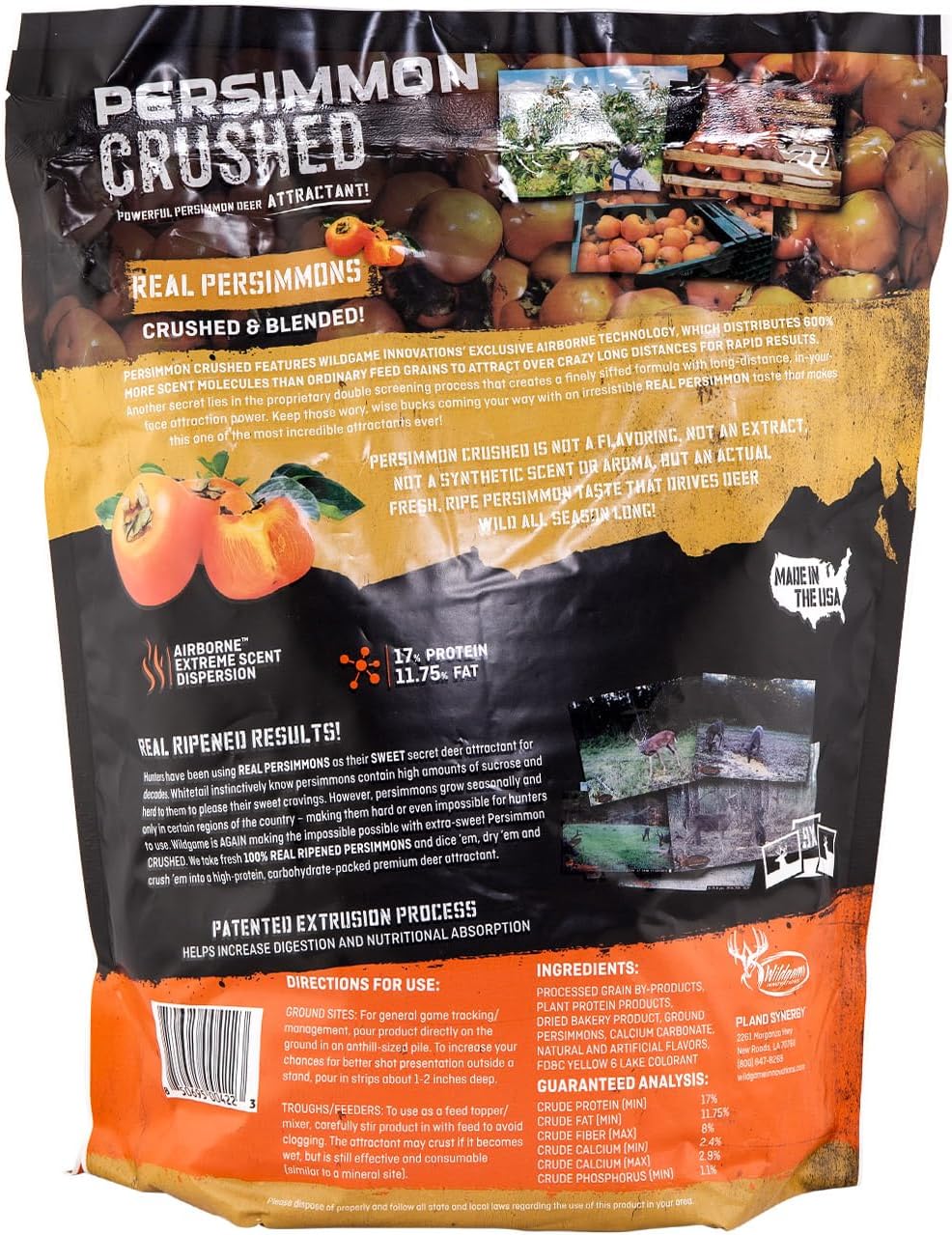 WILDGAME Innovations Persimmon Crushed Deer Attractant, 5lb Bag | Powerful Nutritious Long-Lasting Airborne Hunting Attractant with Real Persimmons