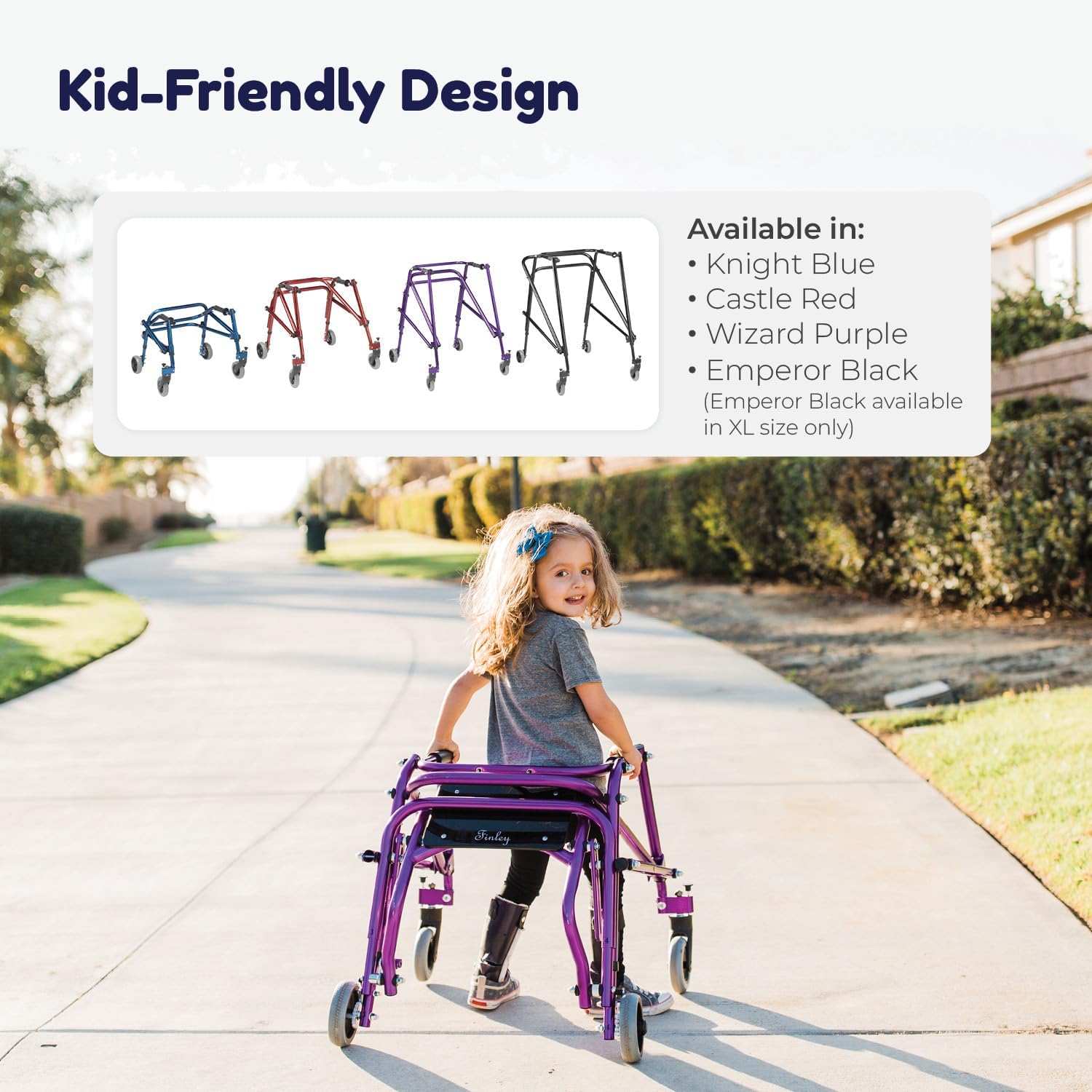 Inspired by Drive KA2200-2GKB Nimbo Posterior Walker, Knight Blue | Pediatric Posterior Walker Offers Lightweight, Adjustable Support to Help Children Build Walking Confidence