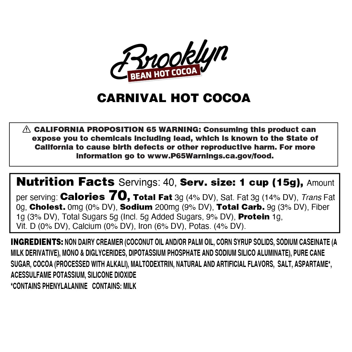 Brooklyn Beans Milk Chocolate Hot Cocoa Pods, Compatible with 2.0 K-Cup Brewers, 40 Count