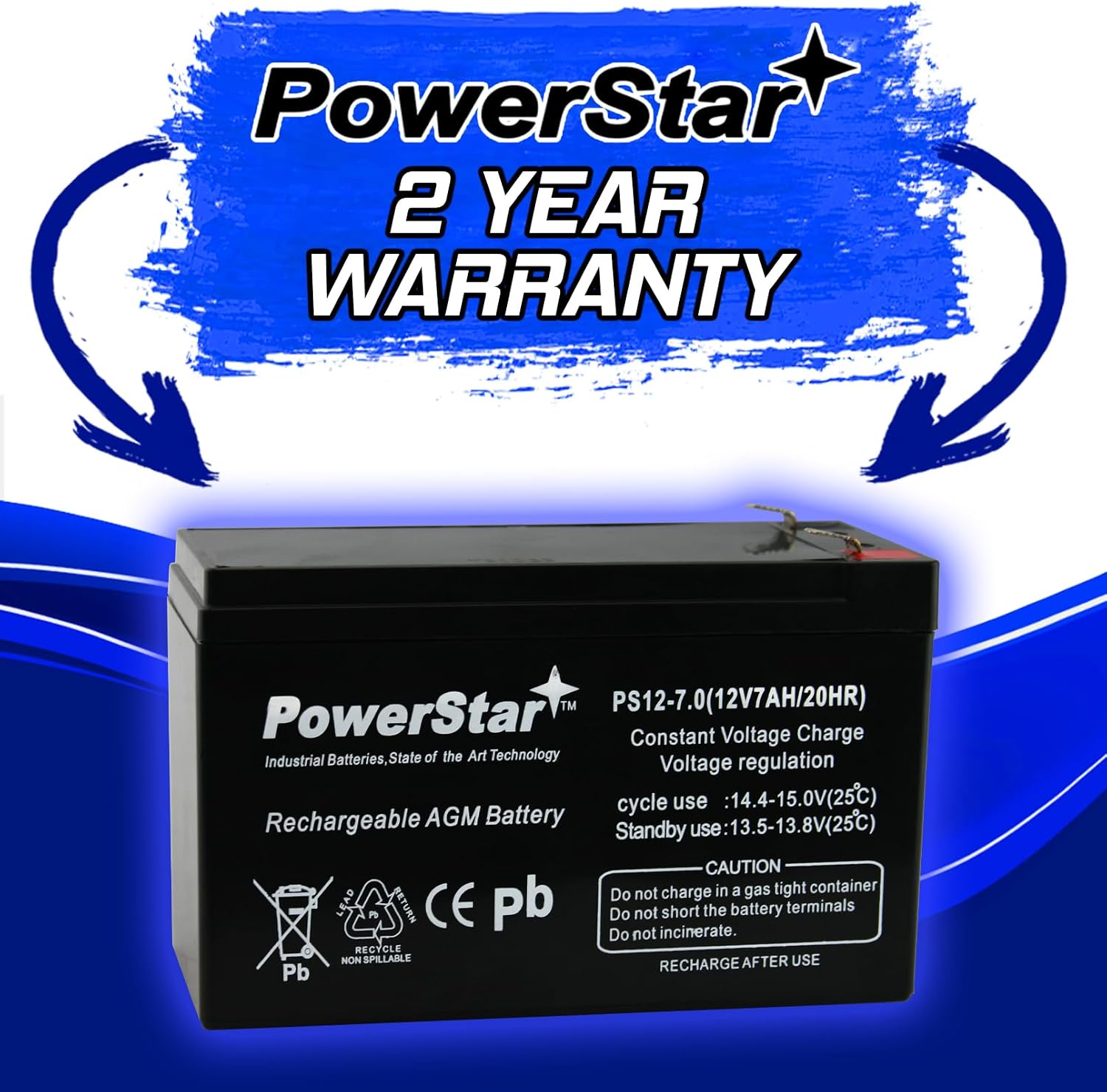 MX350 Replacement Battery Pack, 12V 7Ah AGM, 2-Pack | Includes two 12V 7Ah AGM batteries with F2 terminals and F1 adapter