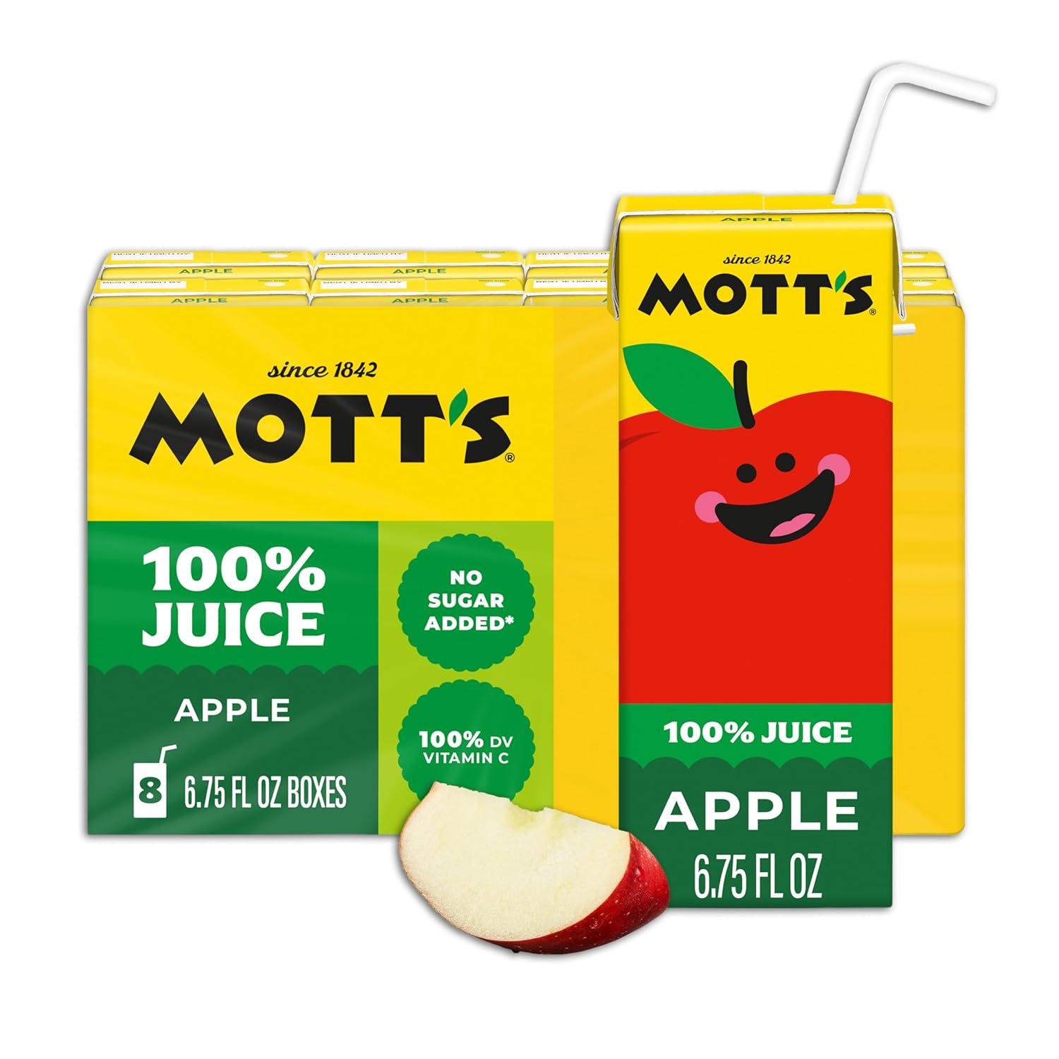 Mott's 100% Original Apple Juice, 6.75 Fl Oz Boxes, 32 Count (4 Packs Of 8), 2 Servings Of Fruit, 100% Fruit Juice, Gluten-free, Caffeine-free, Kosher, Contains No Artificial Colors Or Sweeteners