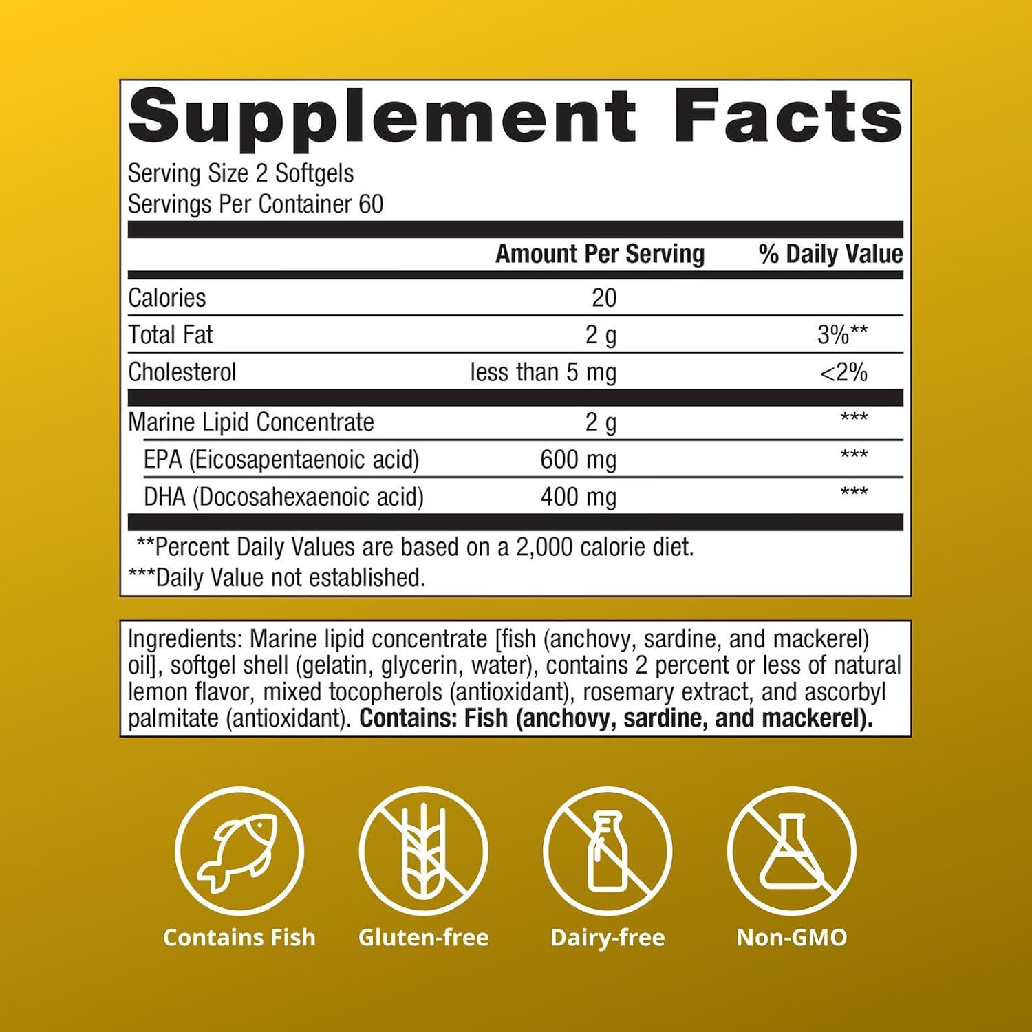 Metagenics OmegaGenics EPA-DHA 500 - High Potency Fish Oil Supplement for Cardiovascular Health* - Sustainably Sourced & Purity Tested - Non-GMO & Gluten-Free - 120 Softgels