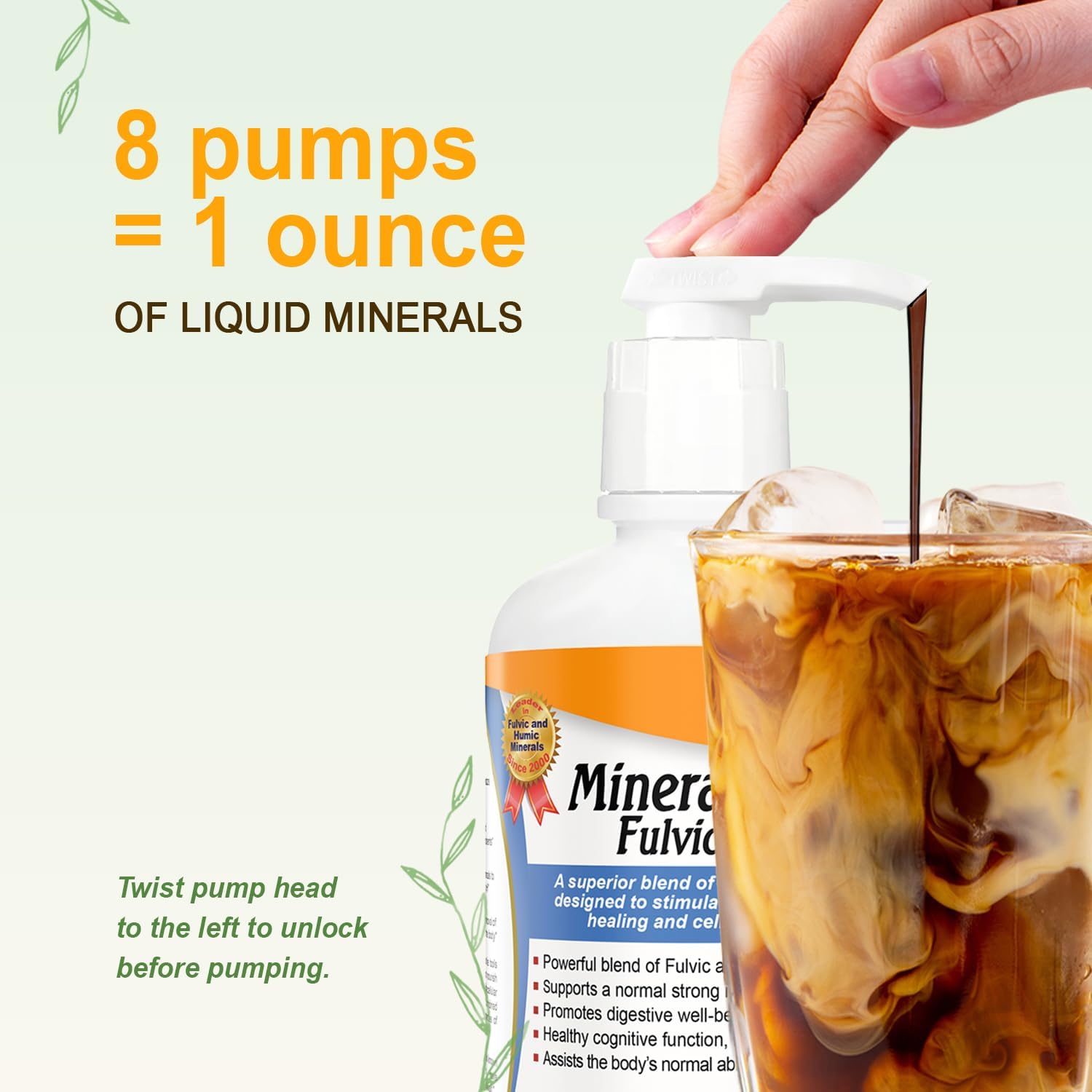 Vital Earth Minerals Fulvic Humic Mineral Blend Liquid 2-Pack – Fulvic Acid Supplement with 70+ Trace Minerals, Electrolytes for Recovery, Balance & Energy, 32 Oz Ea + 1 Oz Cup Ea
