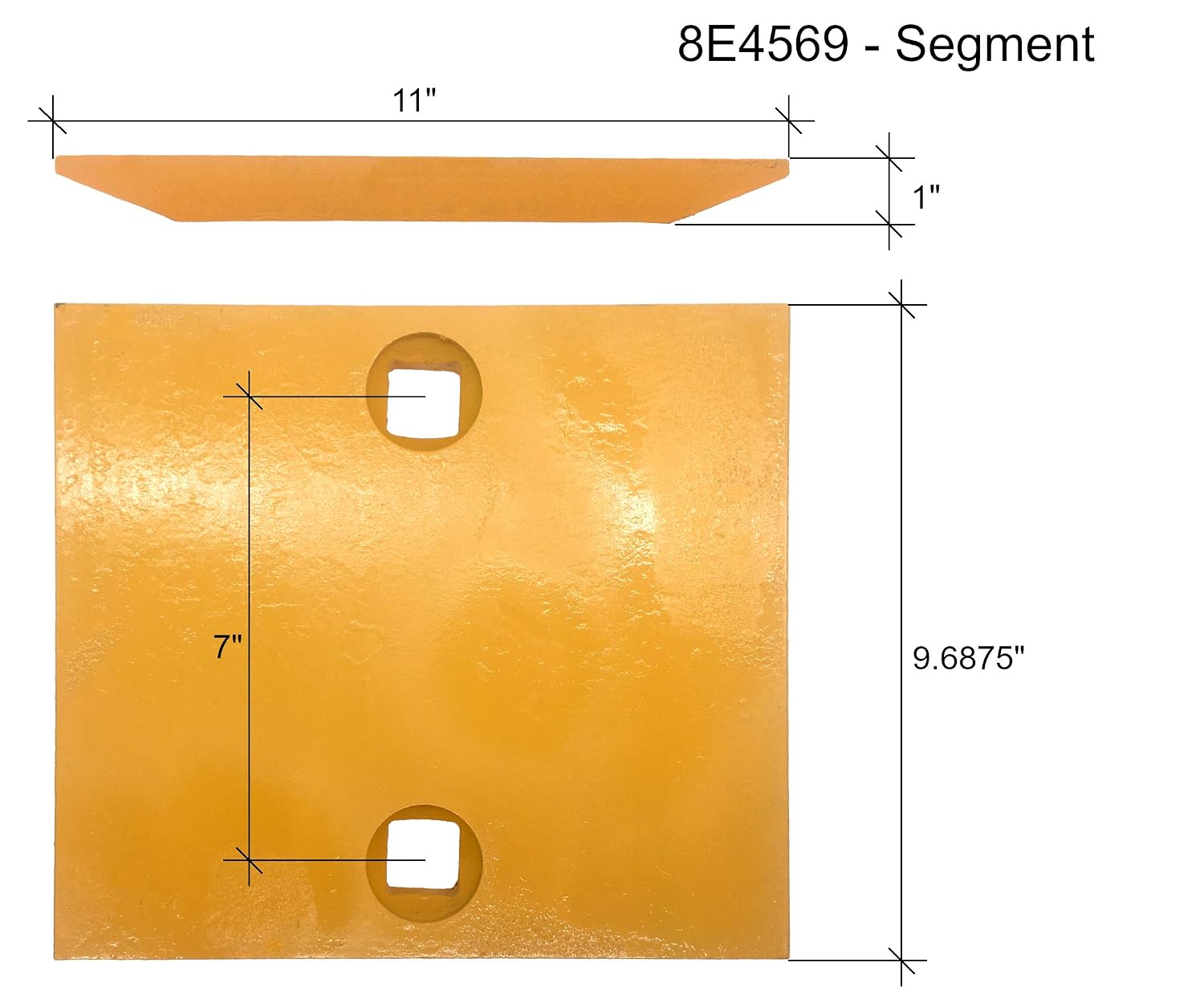Bolt-on Bucket Adapter, Segment, Tooth Combo, Fits Many CAT 963, 953, 951, 936