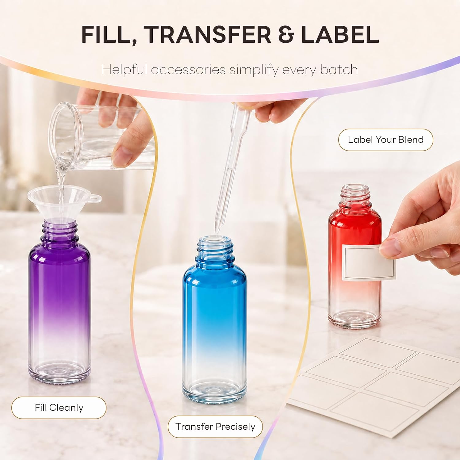 PrettyCare Glass Eye Dropper Bottles 99 Pack