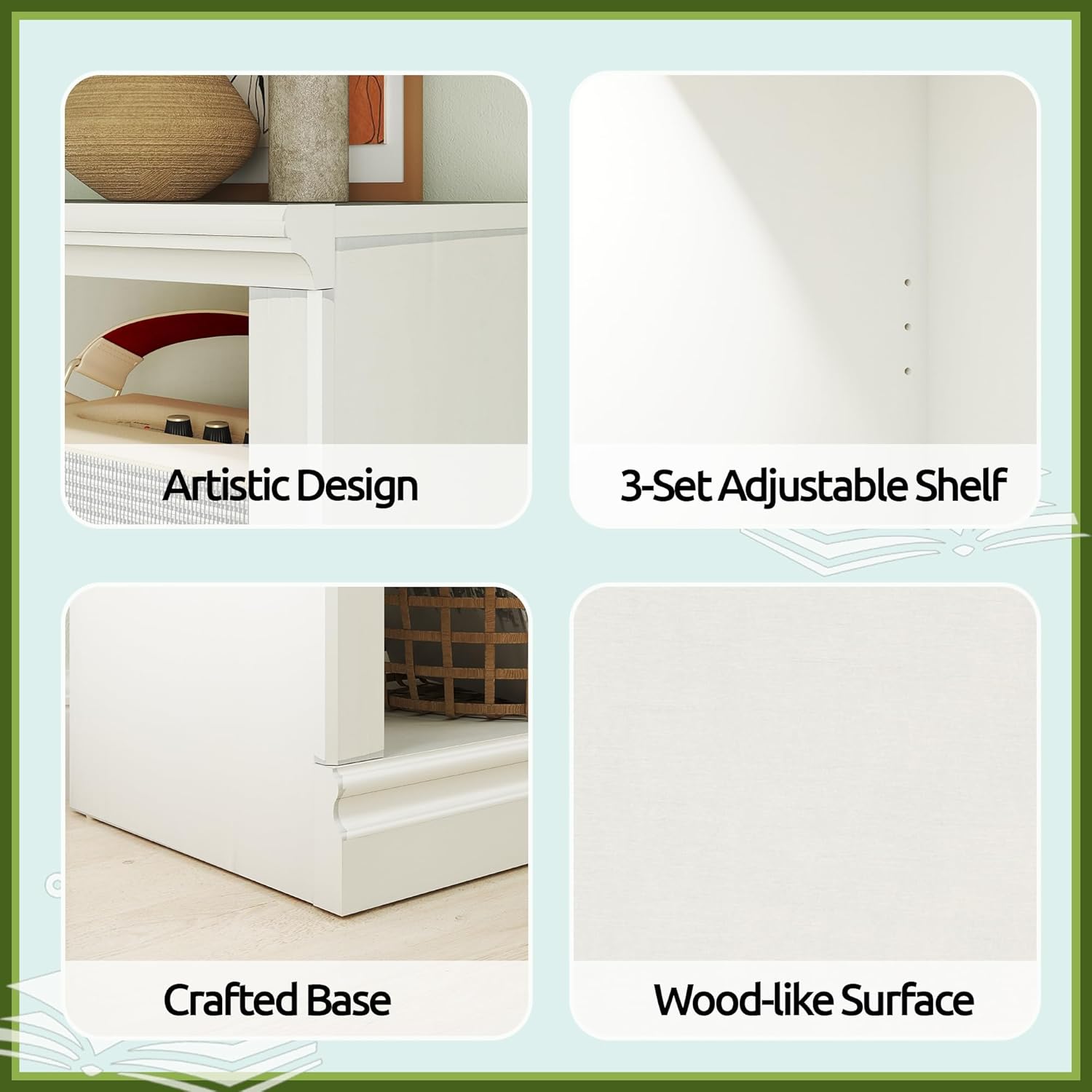 Bevfint 70-Inch Tall White Bookcase, 5 Tiers Shelves Open Storage Bookshelf | 33 In Wide Anti Tipping Indoor Furniture