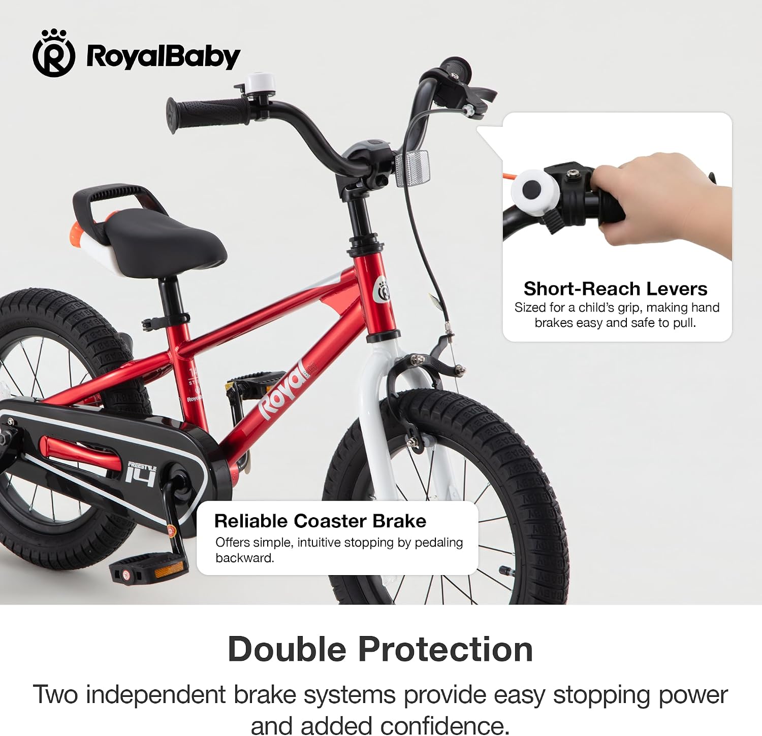 RoyalBaby Freestyle Kids Bike 12 14 16 Inch with Training Wheels, 18 Inch with Kickstand, Bicycle for Ages 3-10 Years Boys Girls
