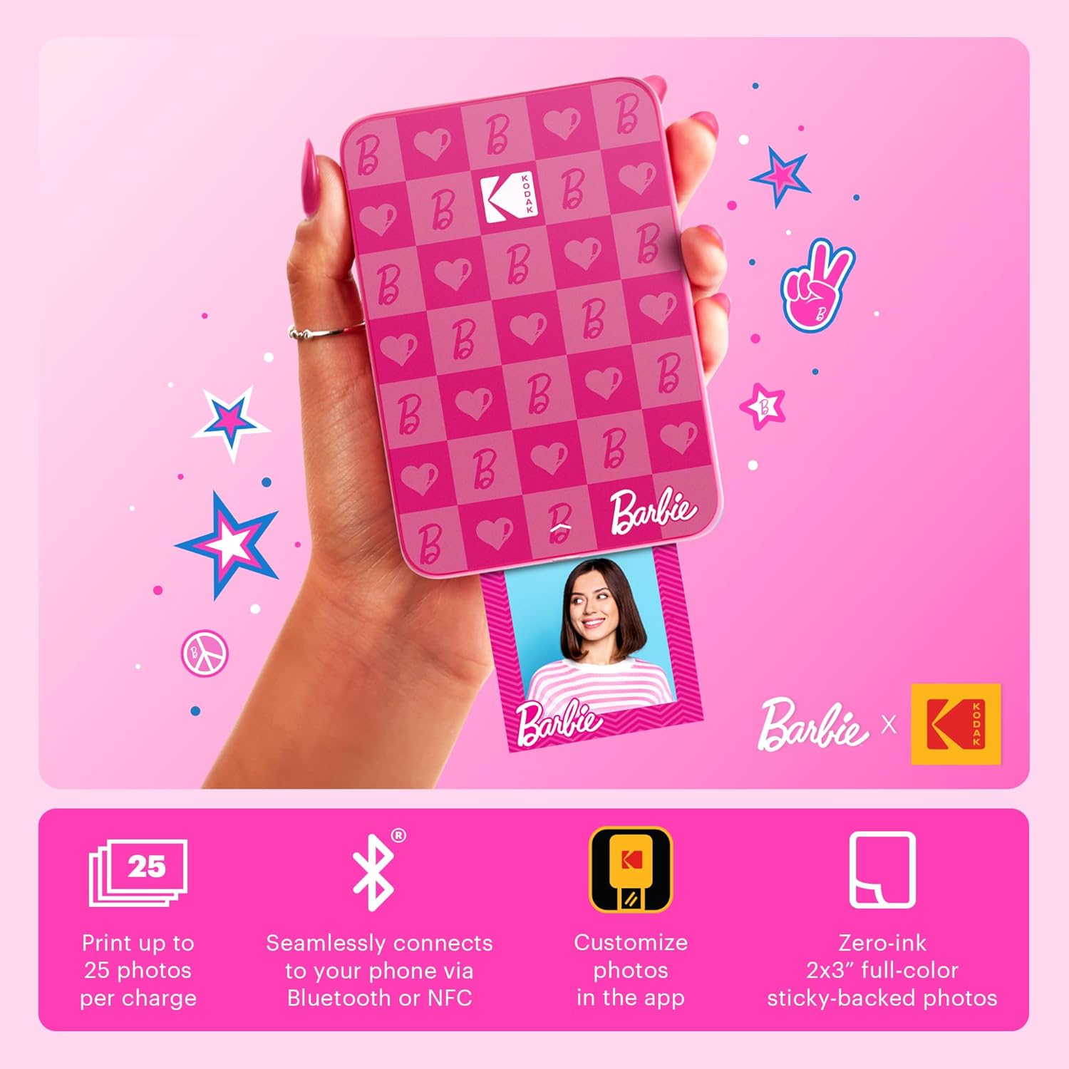 KODAK Step Instant Smartphone Photo Printer, Portable Mini Color Wireless Mobile Printer, Zink 2x3” (5.1x7.5 cm) Sticky-Back Photos