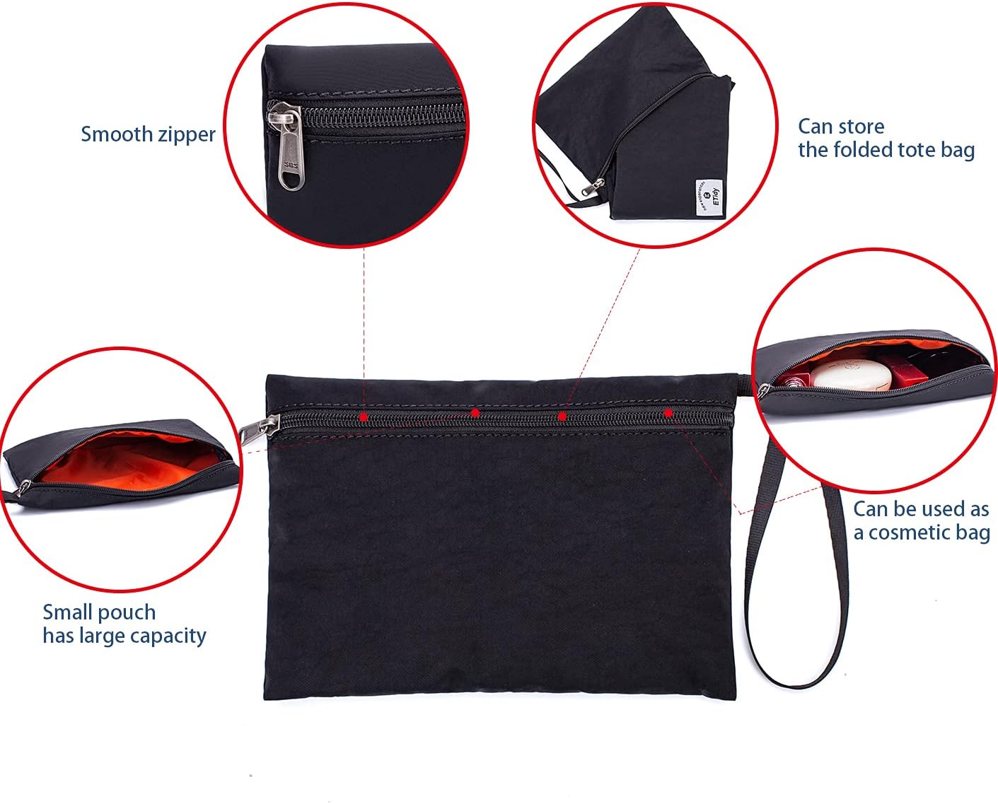 ETidy Large Capacity Foldable Tote Bag With Zipper