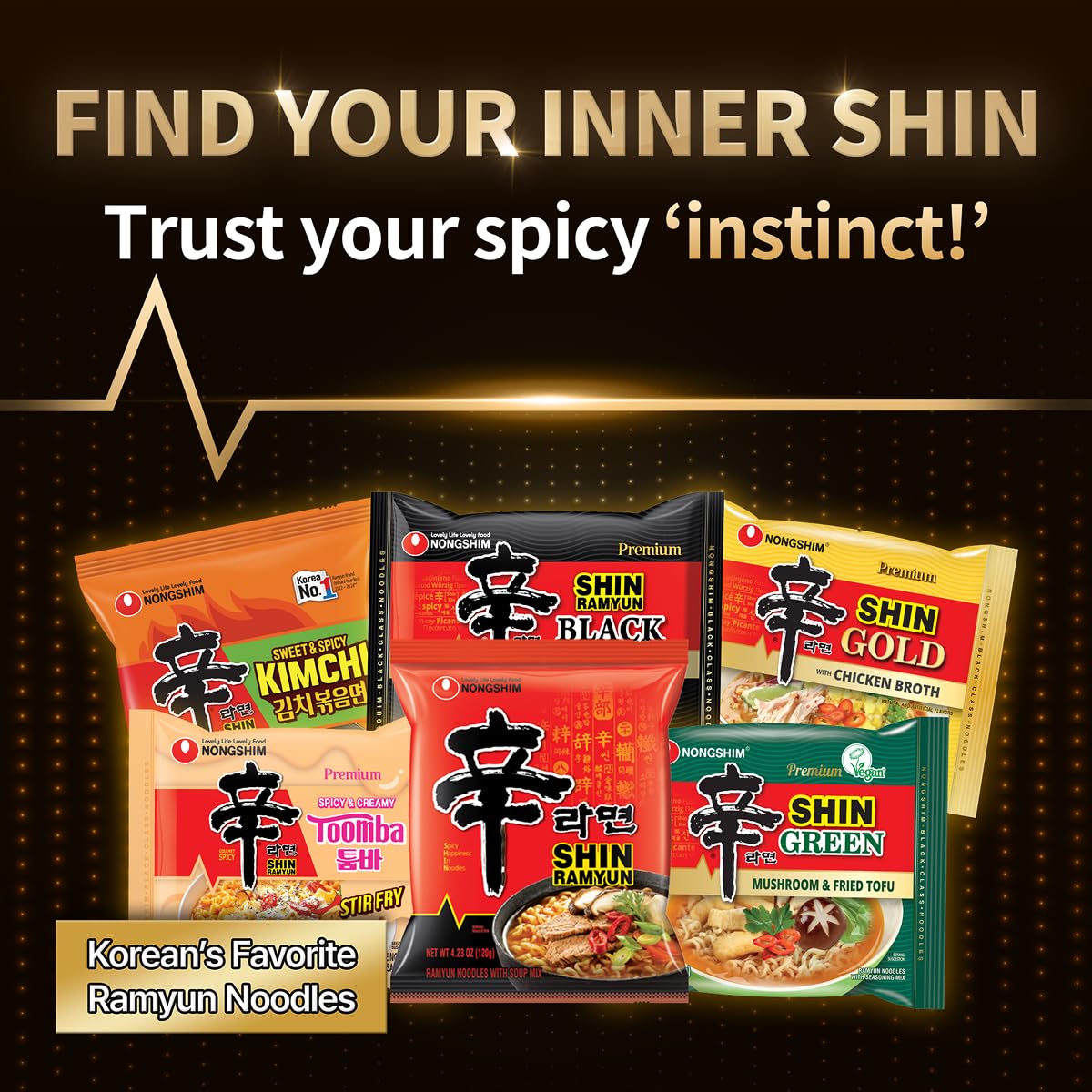 Nongshim Shin Ramyun Noodles, Spicy Korean Signature Instant Ramyun, Rich Beef Flavored Broth, Microwaveable, Korean Instant Noodles, 4.23 oz (Pack of 20), Packaging May Vary.