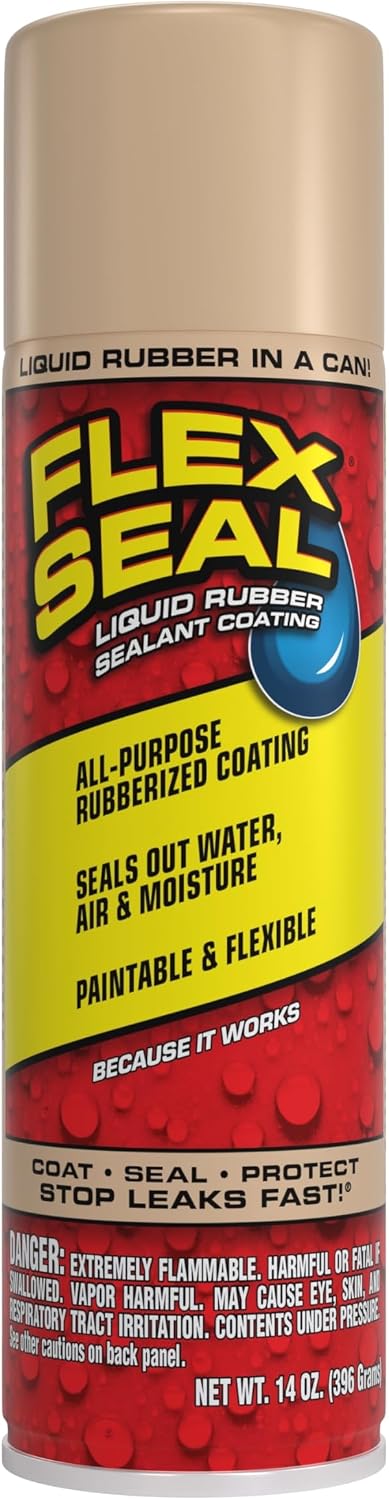 Flex Seal, 14 oz, 2-Pack, Black, Stop Leaks Instantly, Waterproof Rubber Spray On Sealant Coating, Perfect for Gutters, Wood, RV, Campers, Roof Repair, Skylights, Windows, and More