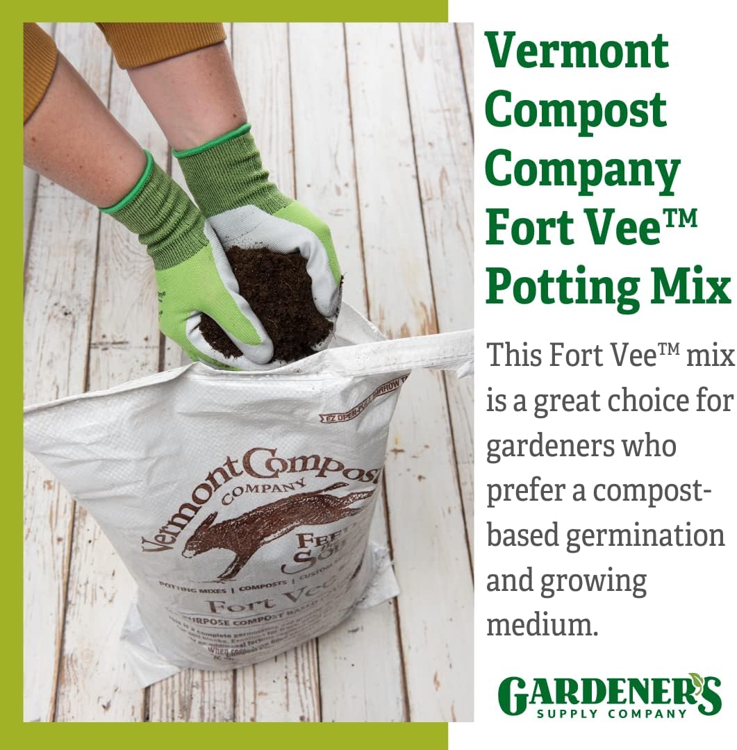 Vermont Compost Company Fort Vee Organic Potting Mix | High-Nutrient Compost-Based Soil for Indoor & Outdoor Container Seed Starting