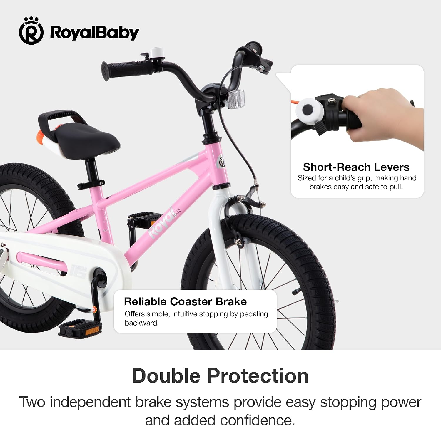RoyalBaby Freestyle Kids Bike 12 14 16 Inch with Training Wheels, 18 Inch with Kickstand, Bicycle for Ages 3-10 Years Boys Girls