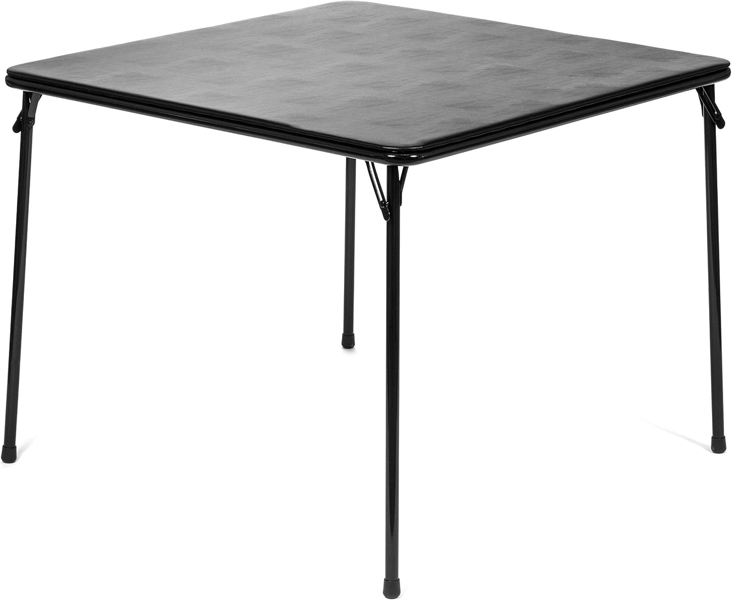 38" Square Folding Card Table - Portable, Easy-to-Store, Vinyl Upholstered, Sturdy Steel, Wheelchair Accessible - Beige