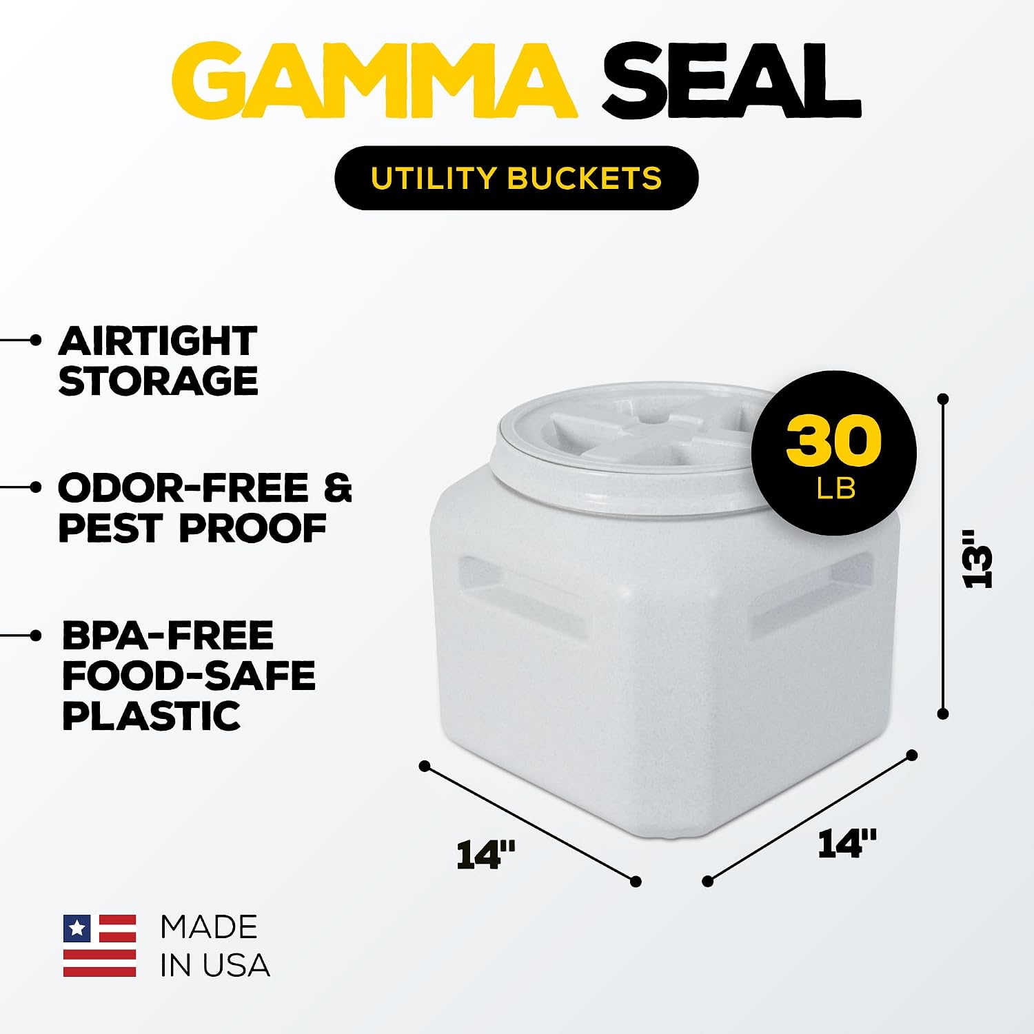 Gamma2 Vittles Vault Pet Food Storage Containers - Sealed Dog and Cat Food Storage Container, Fits up to 25lbs, Made in the USA - [12"L x 13.75"H] | Made in USA, 12 inch long by 13.75 inch tall, airtight lid keeps kibble fresh and pests out, a durable pa…