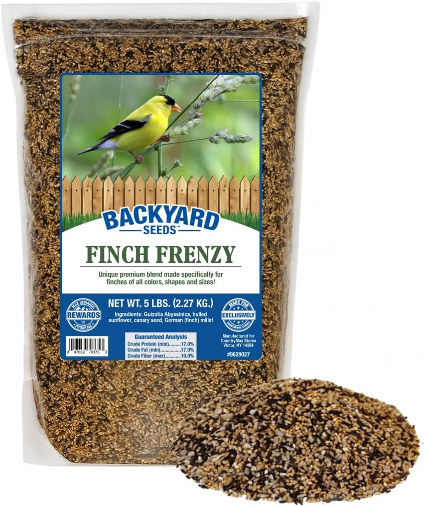 Backyard Seeds Woodpecker No-Waste Bird Seed Mix 5lbs - Premium Shelled Peanuts & Sunflower Chips, Small Bag of Wild Bird Food