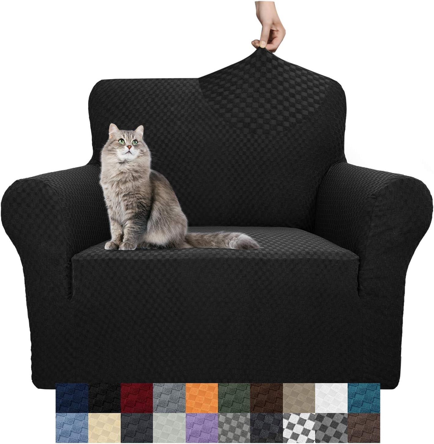 YEMYHOM Couch Cover Latest Jacquard Design High Stretch Sofa Covers for 2 Cushion Couch