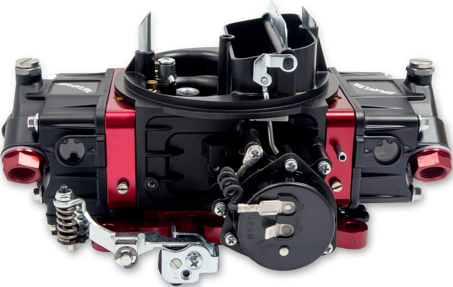 NEW QUICK FUEL TECHNOLOGY BRAWLER STREET CARBURETOR,RED BILLET BLACK FINISH,MECHANICAL SECONDARIES,750 CFM,4150 MODEL,COMPATIBLE WITH GASOLINE