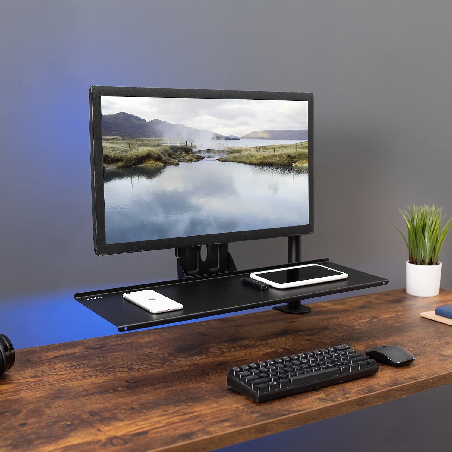 VIVO Computer Keyboard and Mouse Platform Tray VESA Mount Attachment 25.5 x 8 inch Surface (MOUNT-KB03) | Computer Keyboard and Mouse Platform