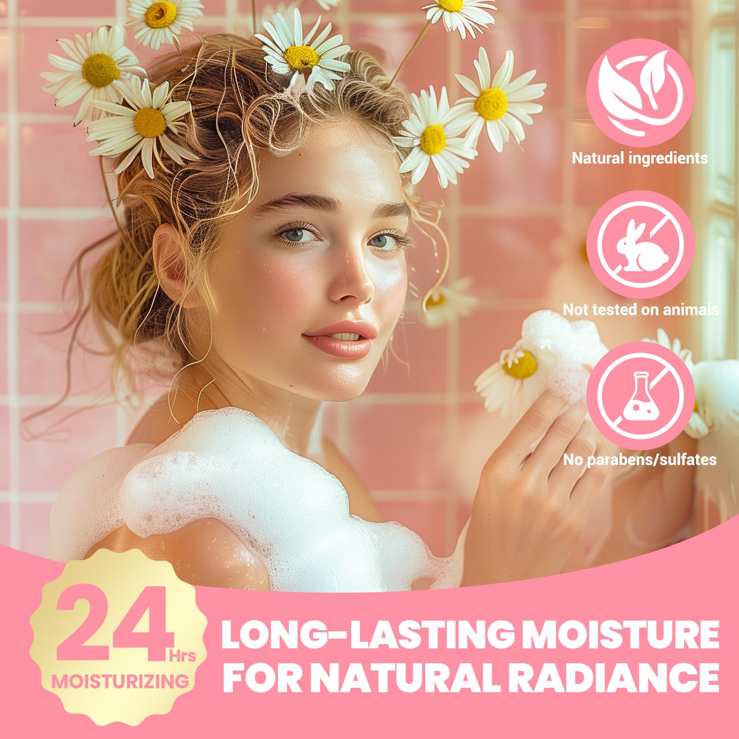 Self Care Gifts for Women, Spa Luxetique 8pcs Daisy Bath and Body Gift Baskets for Her, Bath Set with Bubble Bath, Lotion, Christmas Gifts for Mom